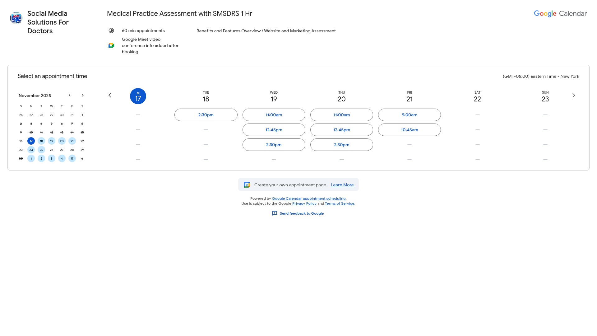 Screenshot of socialmediasolutionsfordoctors.com