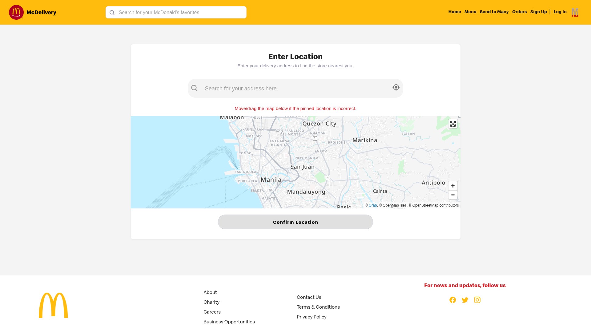 Screenshot of socials.mcdelivery.com.ph