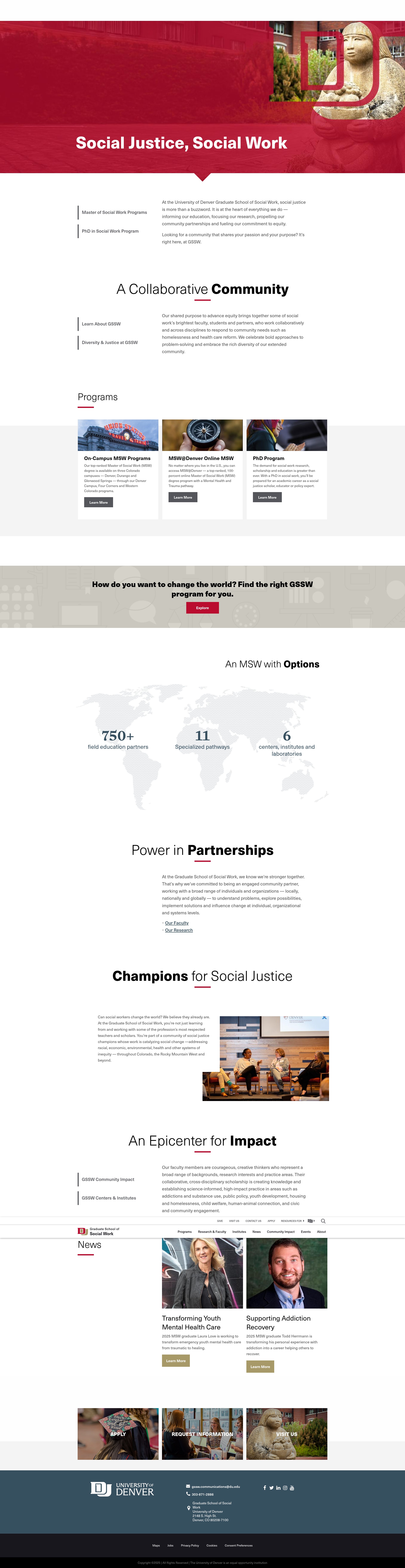 Screenshot of socialwork.du.edu