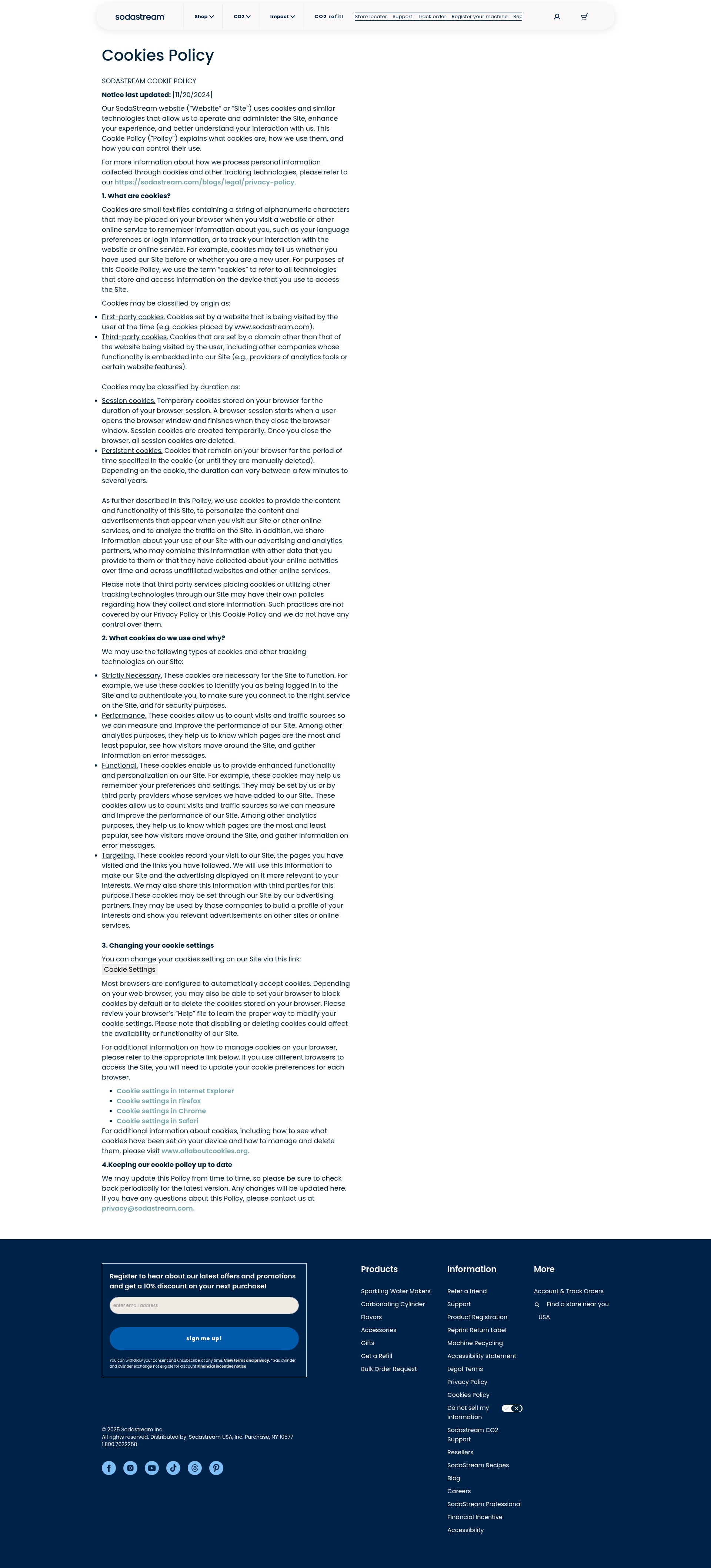 Screenshot of sodastream.com