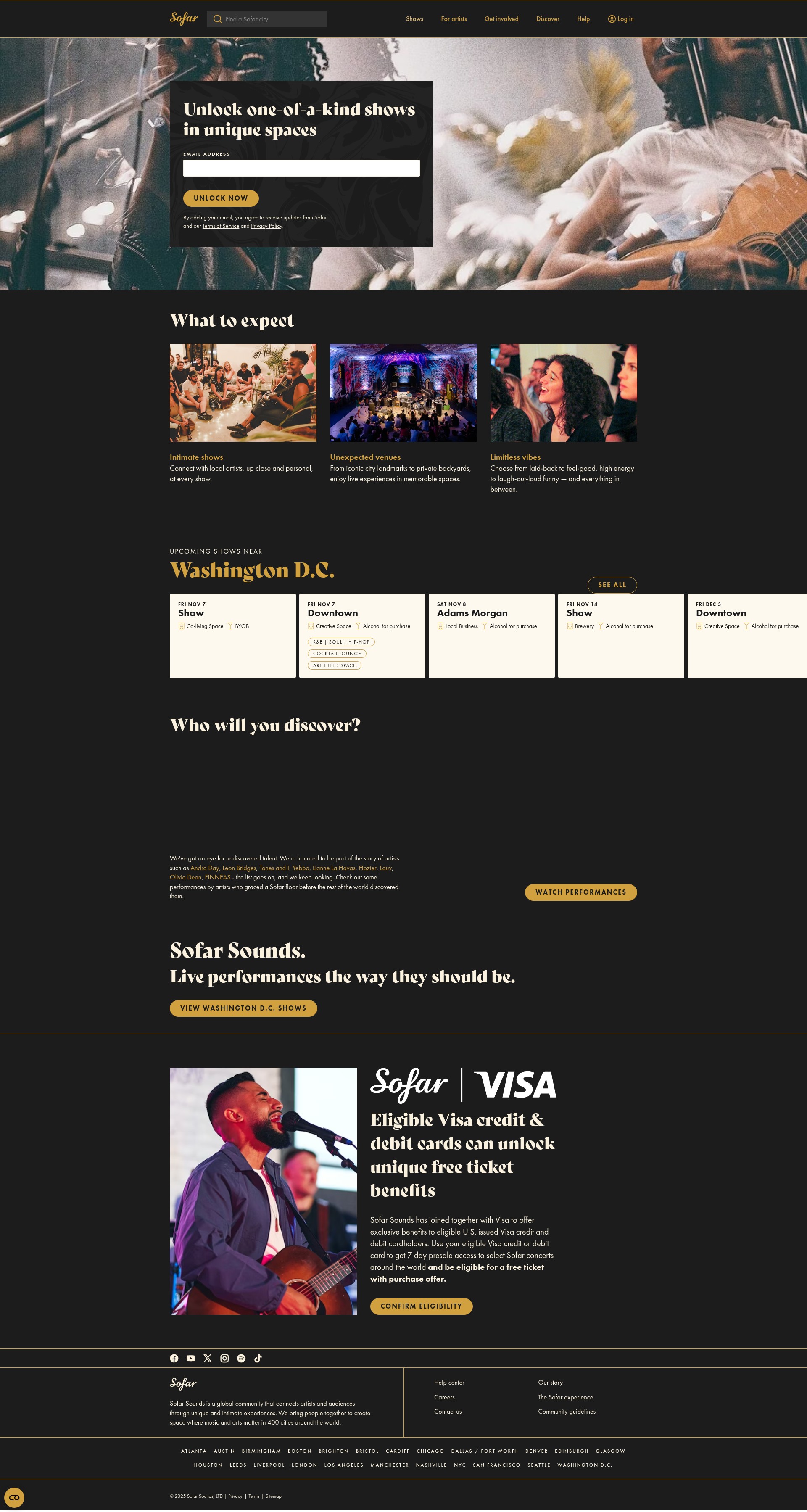 Screenshot of sofarsounds.com