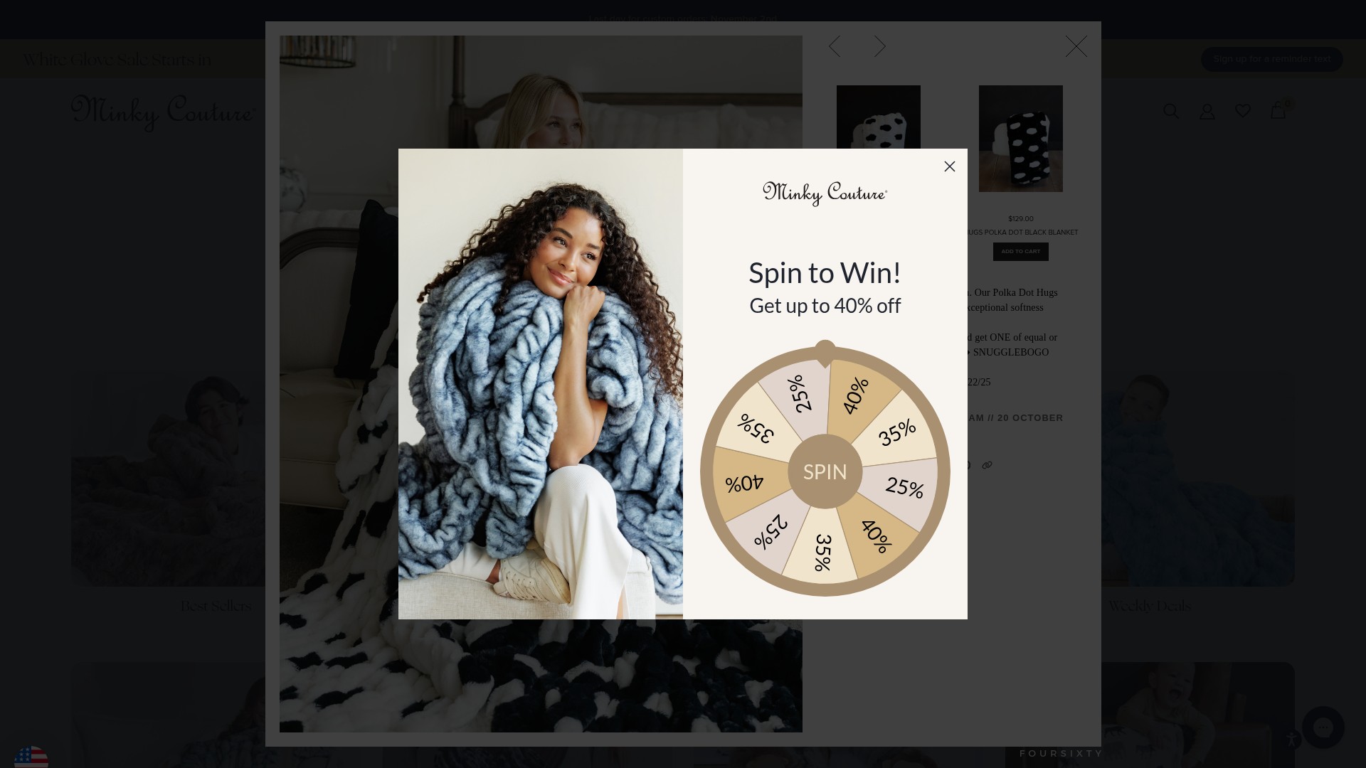 Screenshot of softminkyblankets.com