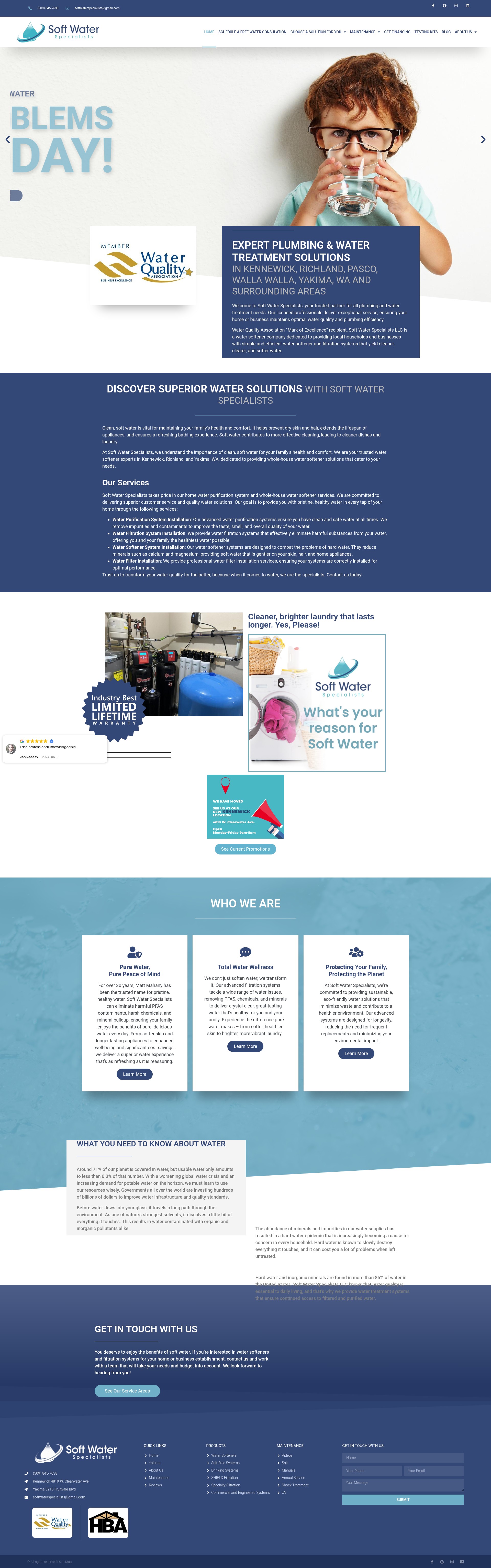 Screenshot of softwaterspecialistsllc.com