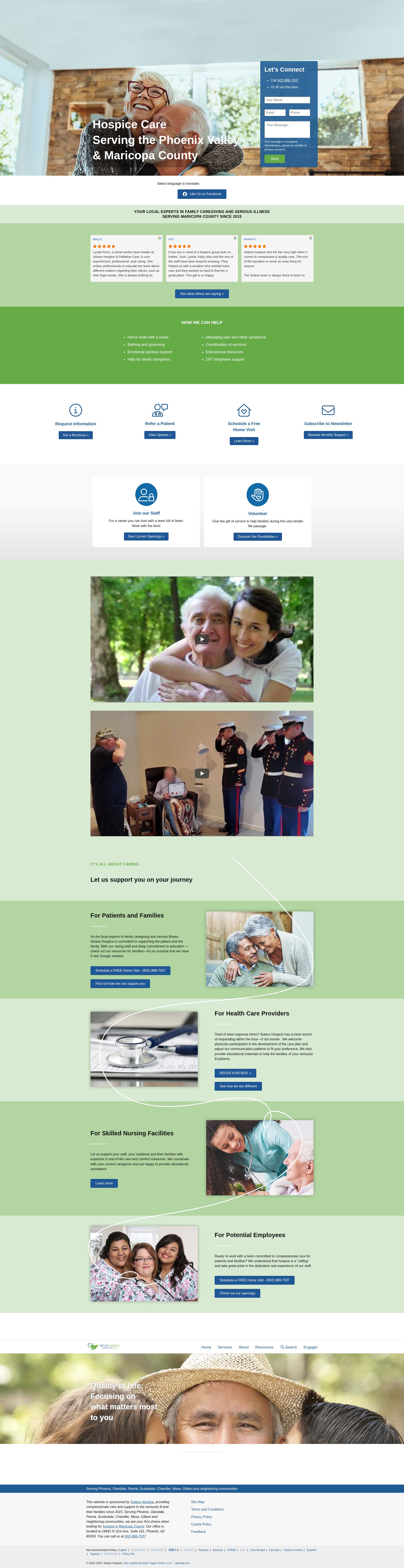 Screenshot of solacehospiceaz.com
