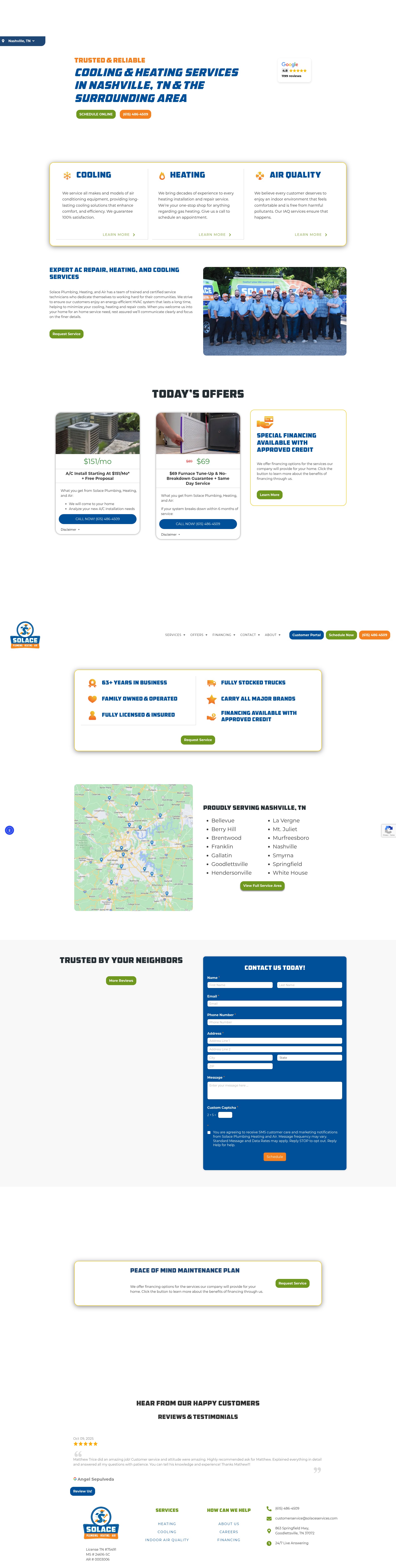 Screenshot of solaceservices.com