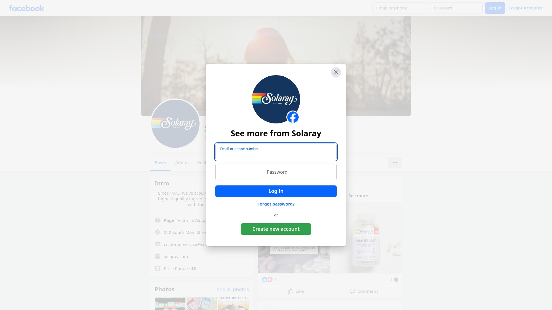 Screenshot of solaray.com
