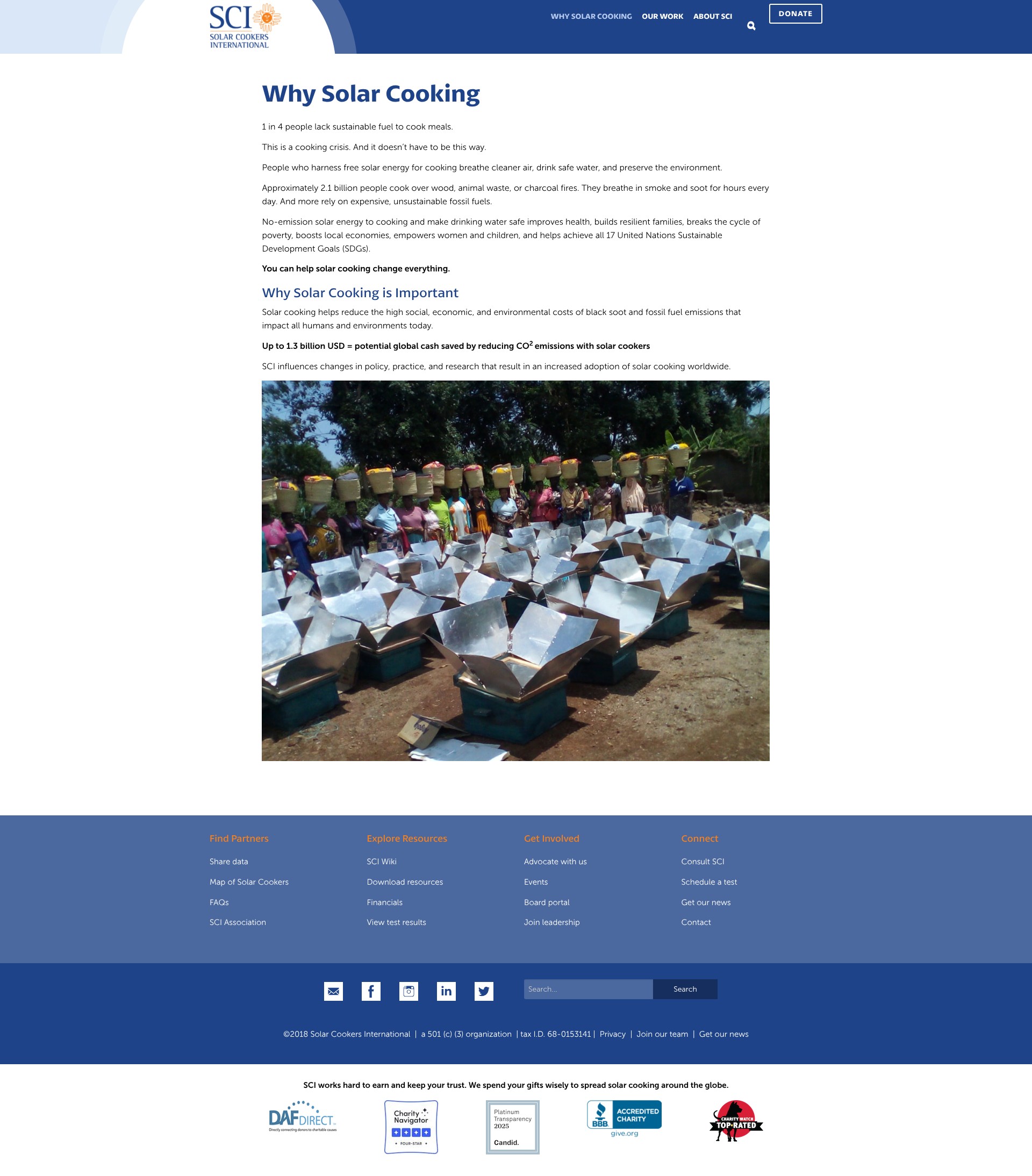Screenshot of solarcookers.org