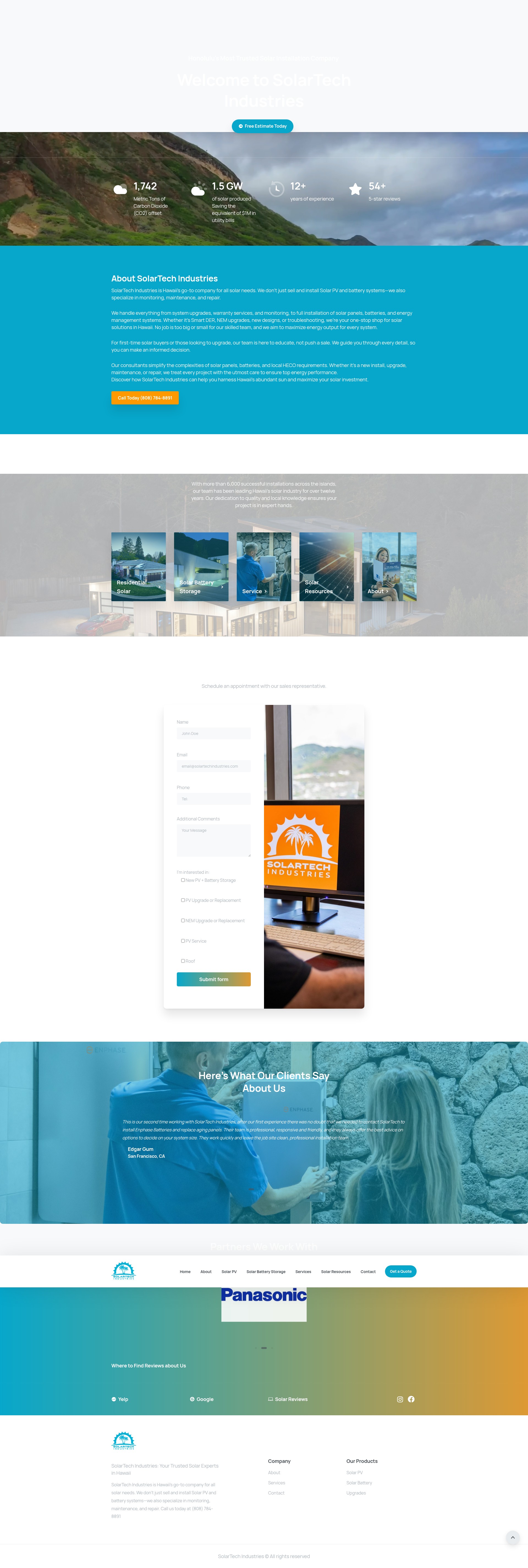 Screenshot of solartechindustries.com