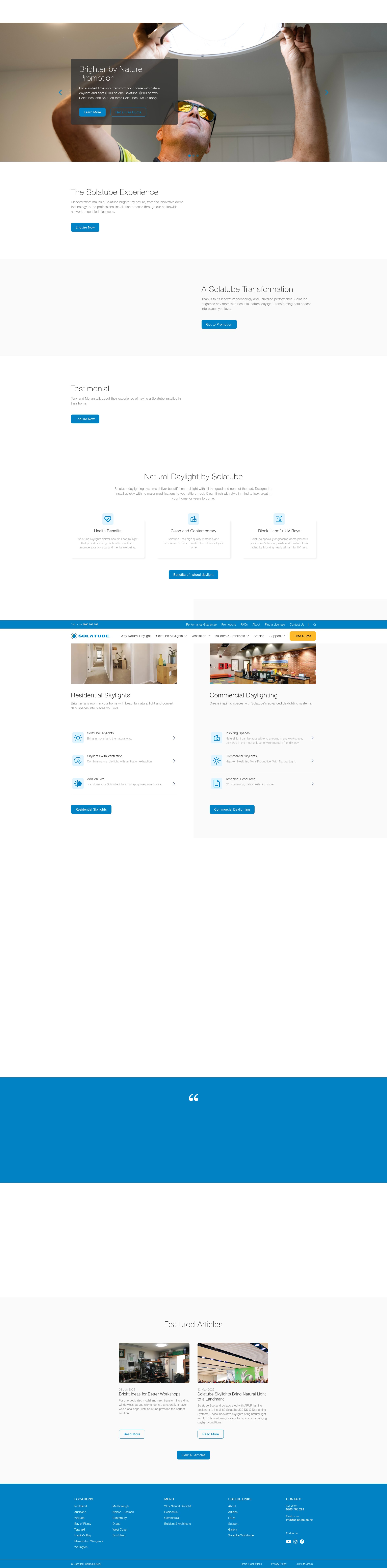Screenshot of solatube.co.nz