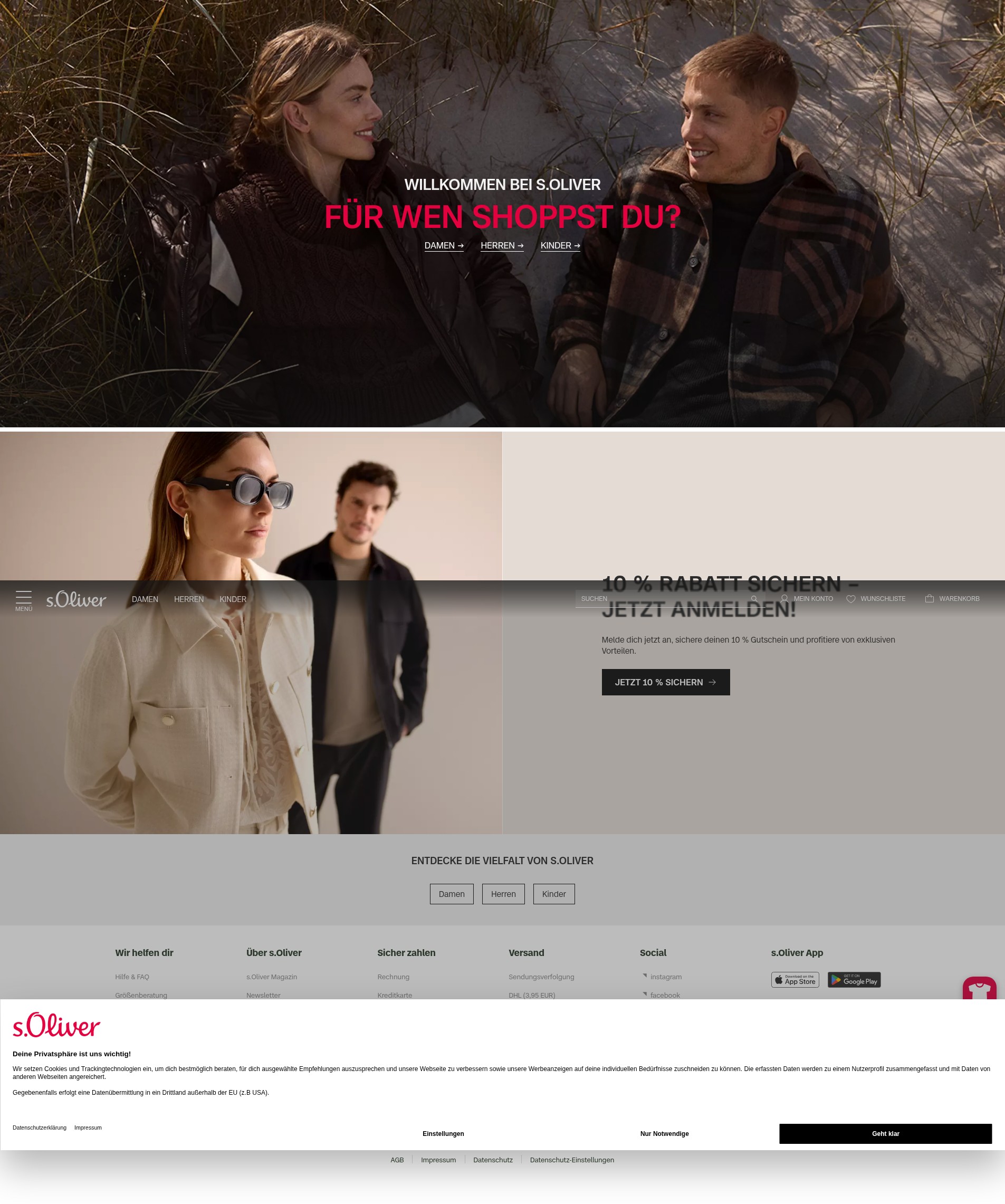 Screenshot of soliver.de