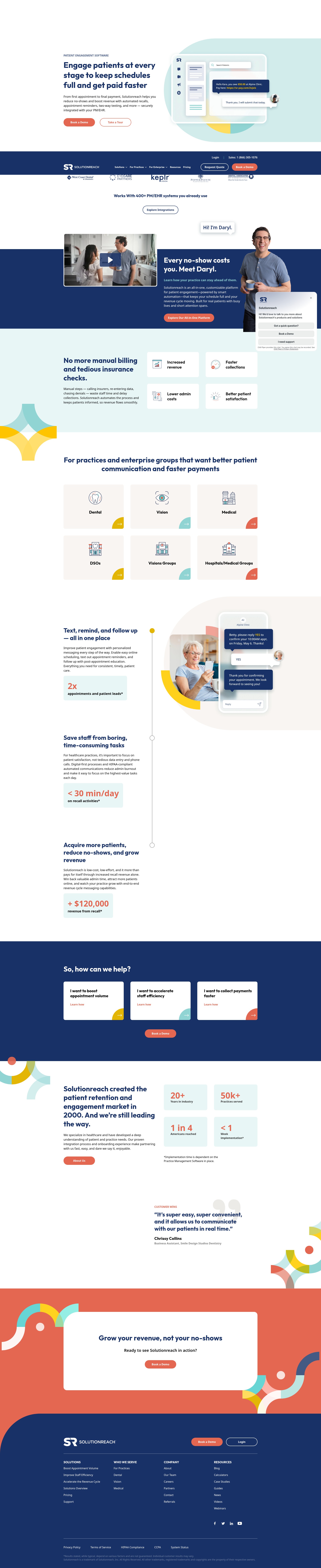 Screenshot of solutionreach.com