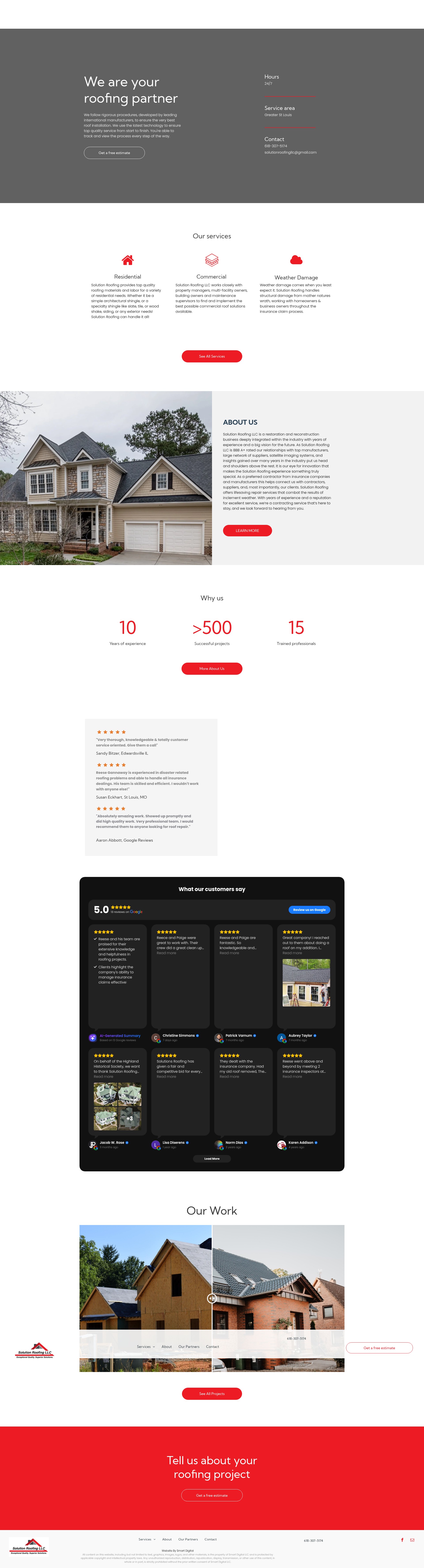 Screenshot of solutionroofingllc.com