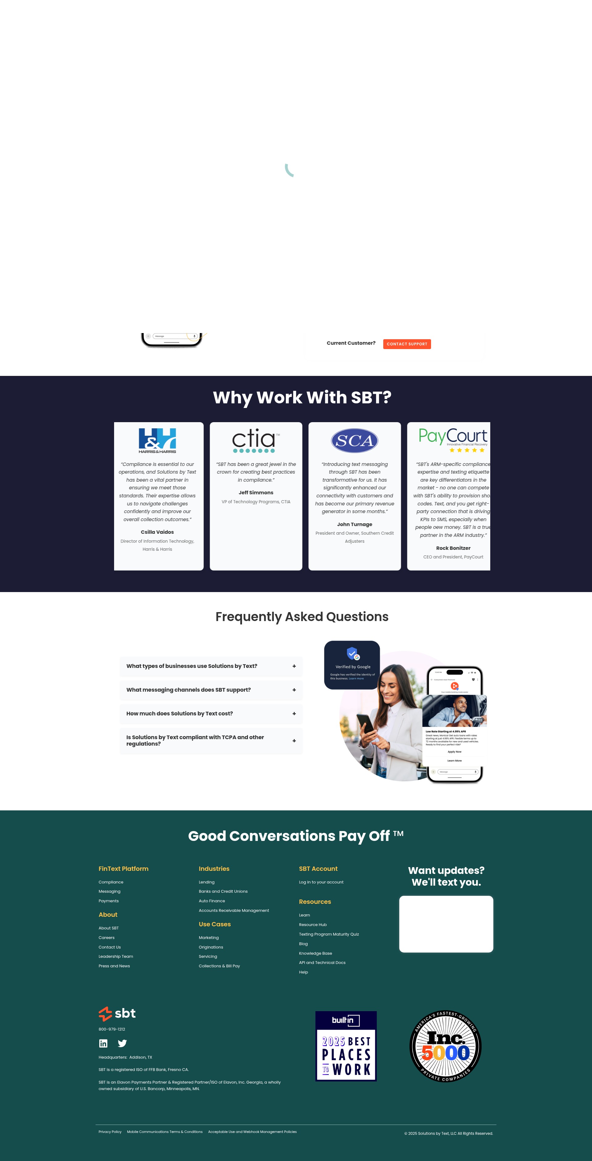 Screenshot of solutionsbytext.com