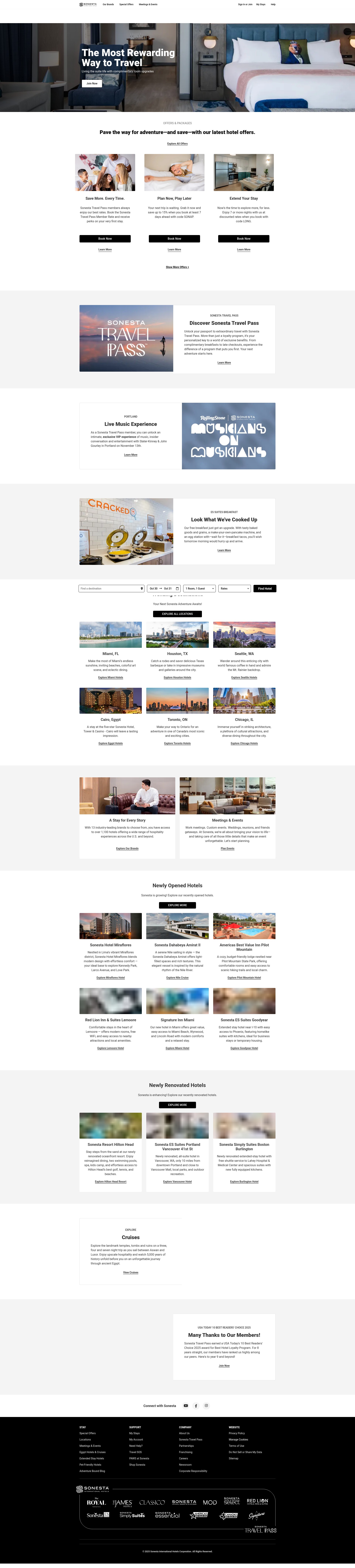 Screenshot of sonesta.com