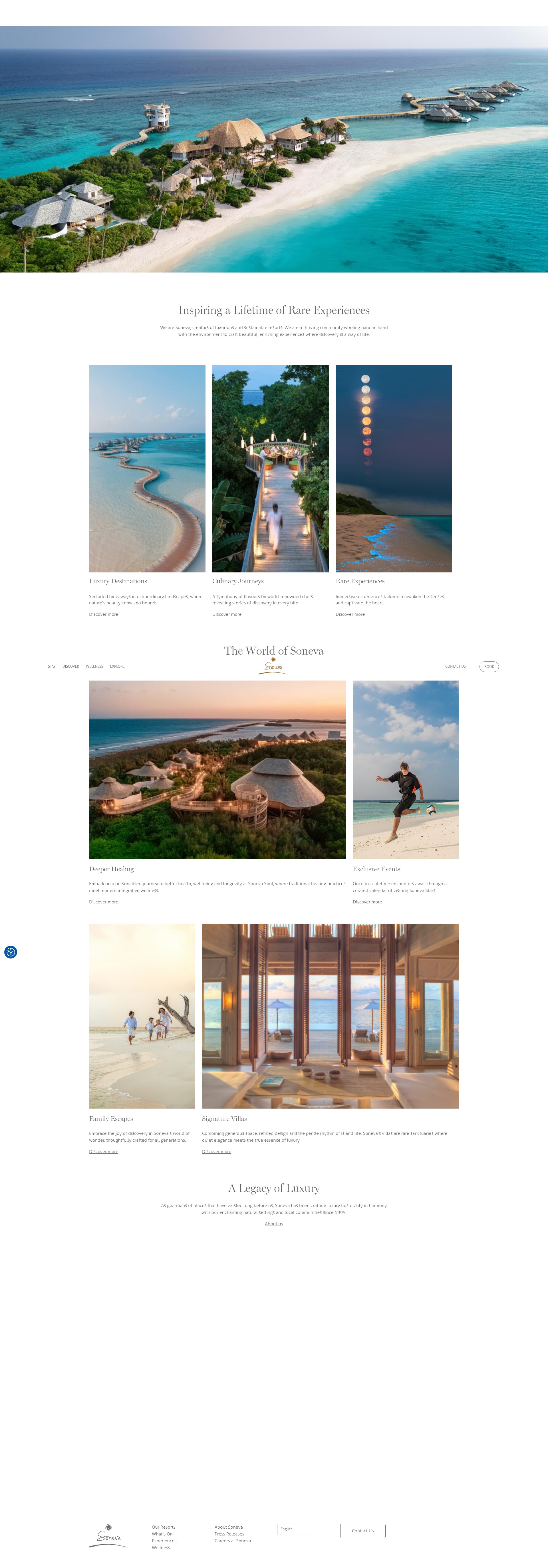 Screenshot of soneva.com