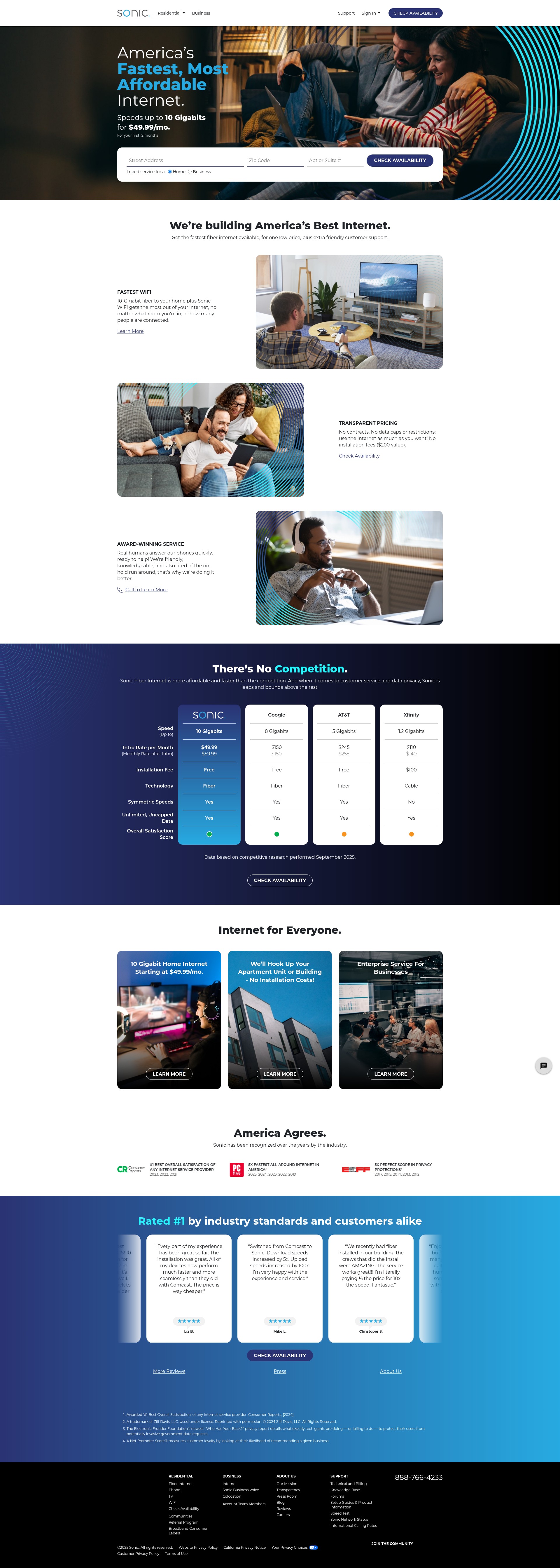 Screenshot of sonic.com