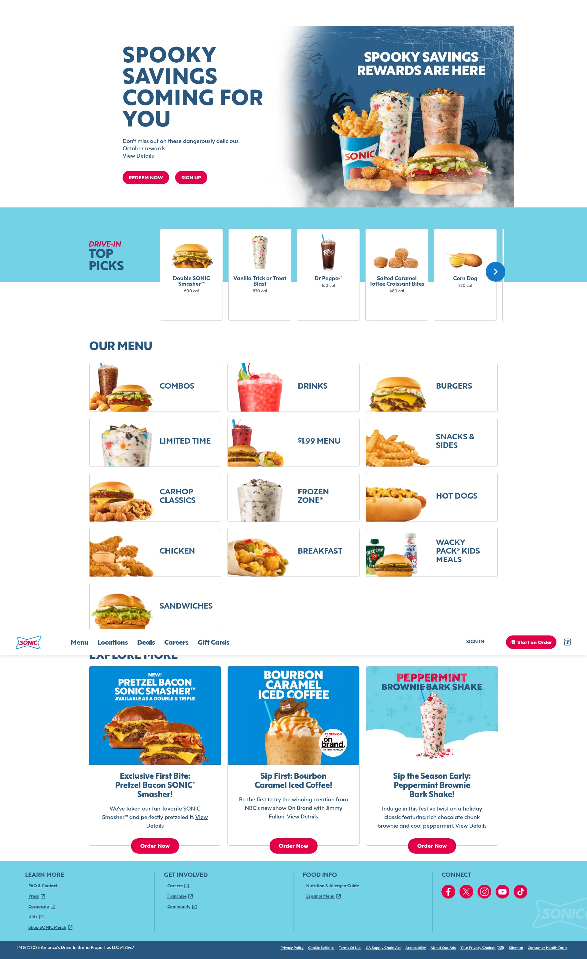 Screenshot of sonicdrivein.com