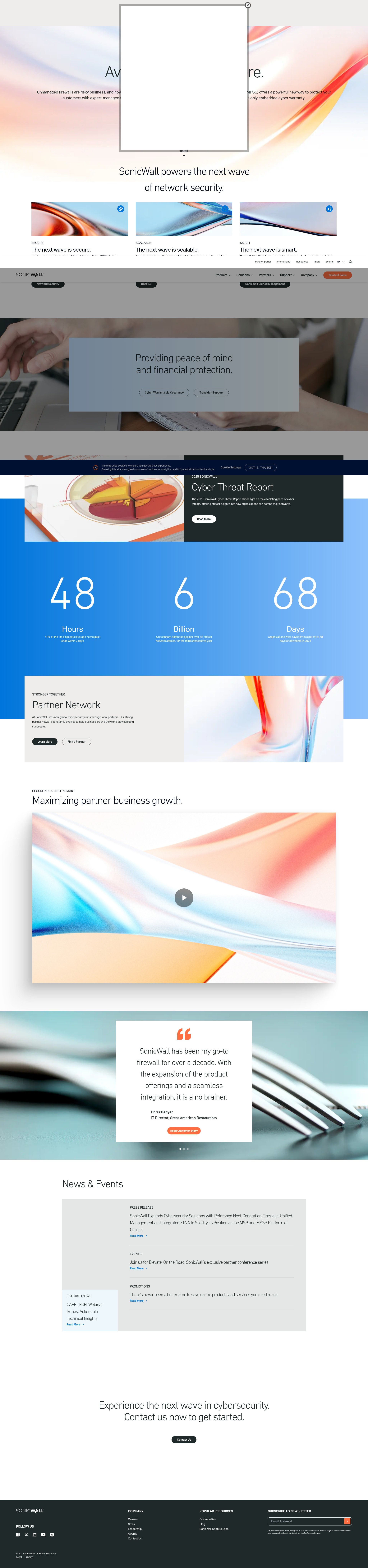 Screenshot of sonicwall.com