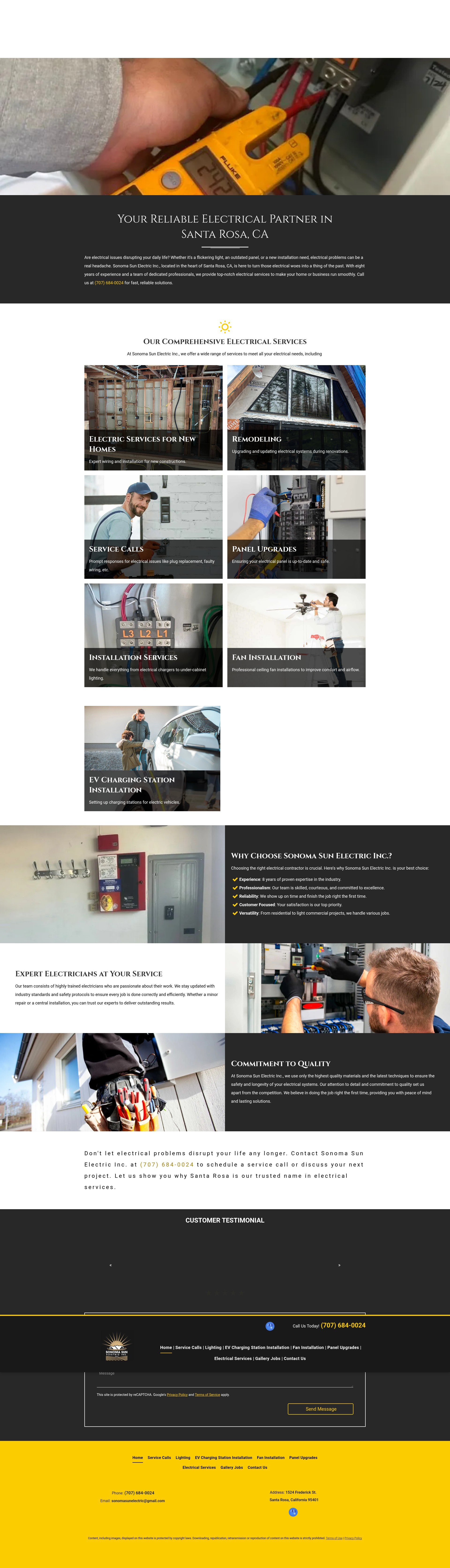Screenshot of sonomasunelectric.com