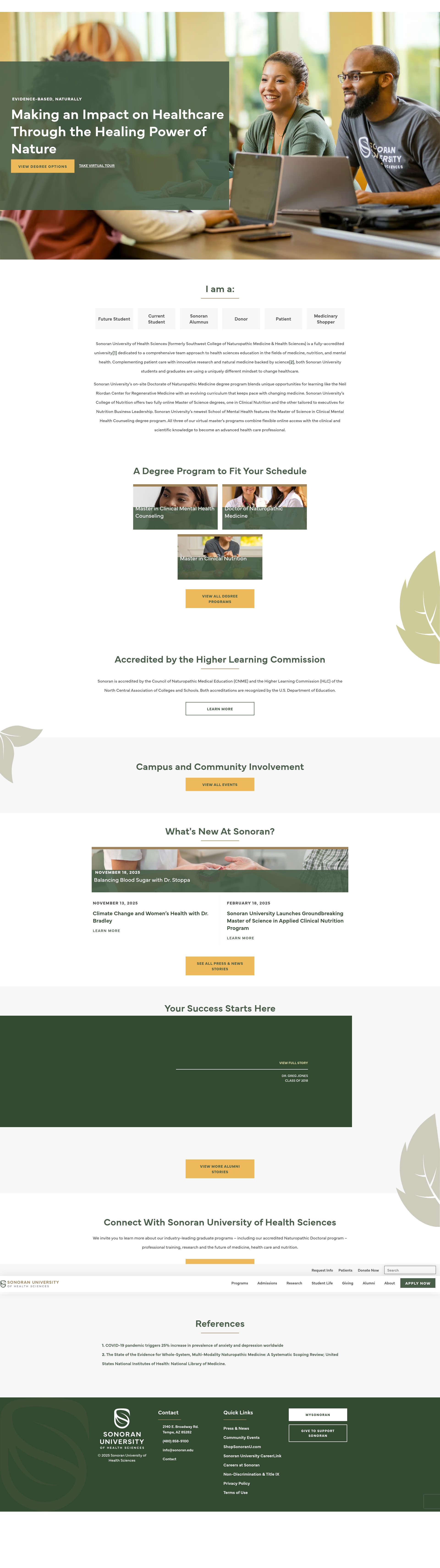 Screenshot of sonoran.edu