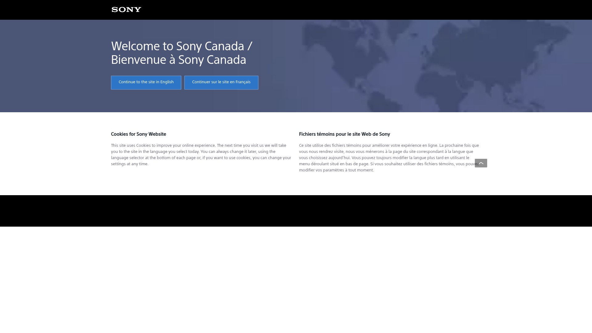 Screenshot of sony.ca