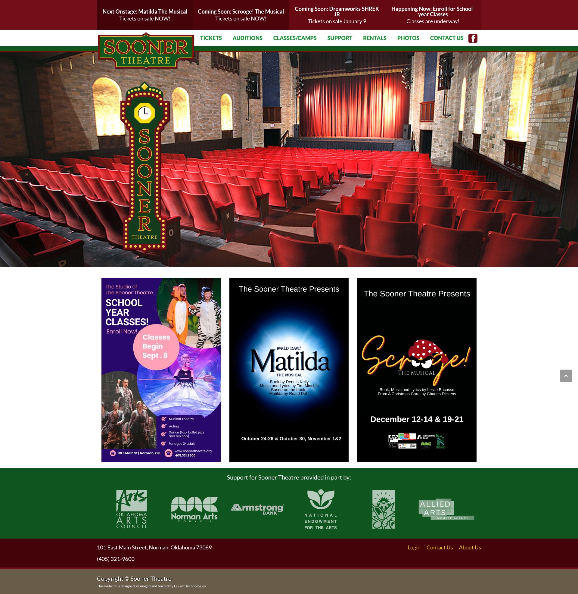 Screenshot of soonertheatre.org