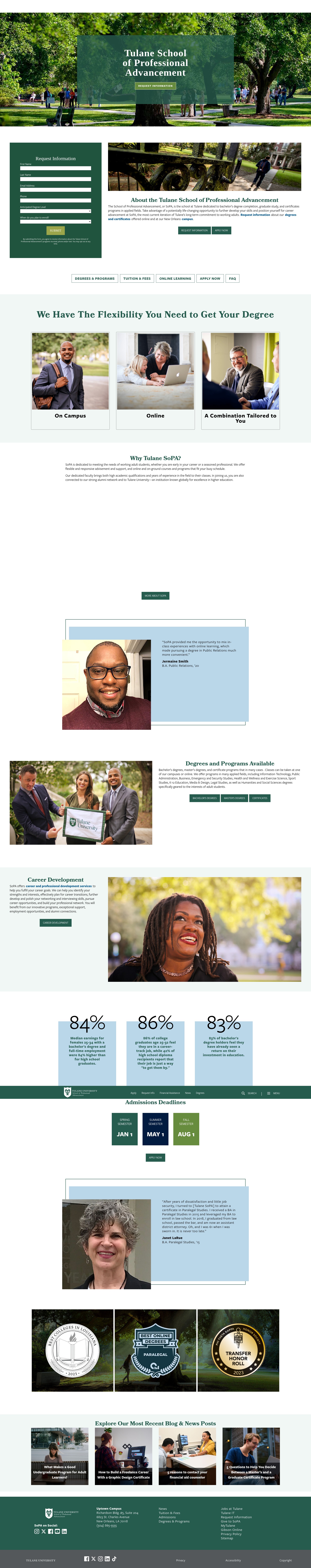 Screenshot of sopa.tulane.edu