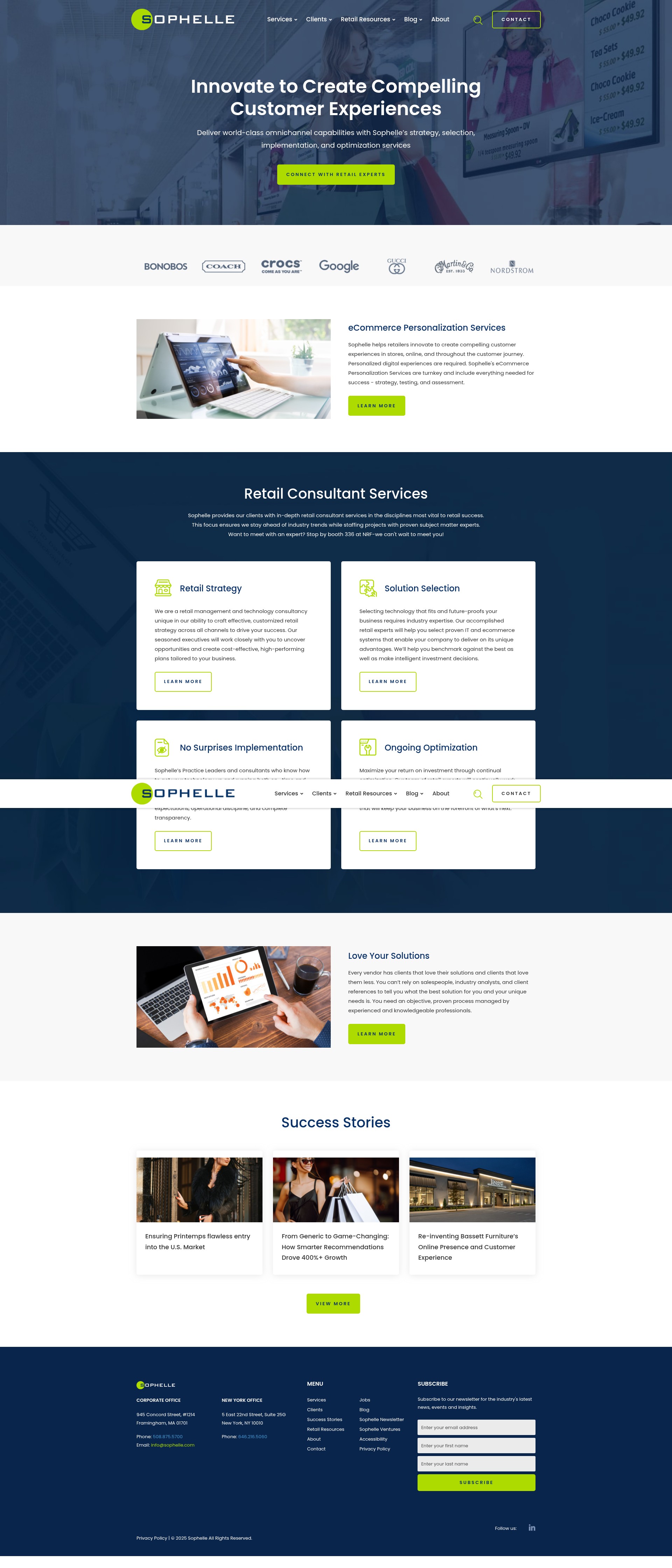 Screenshot of sophelle.com