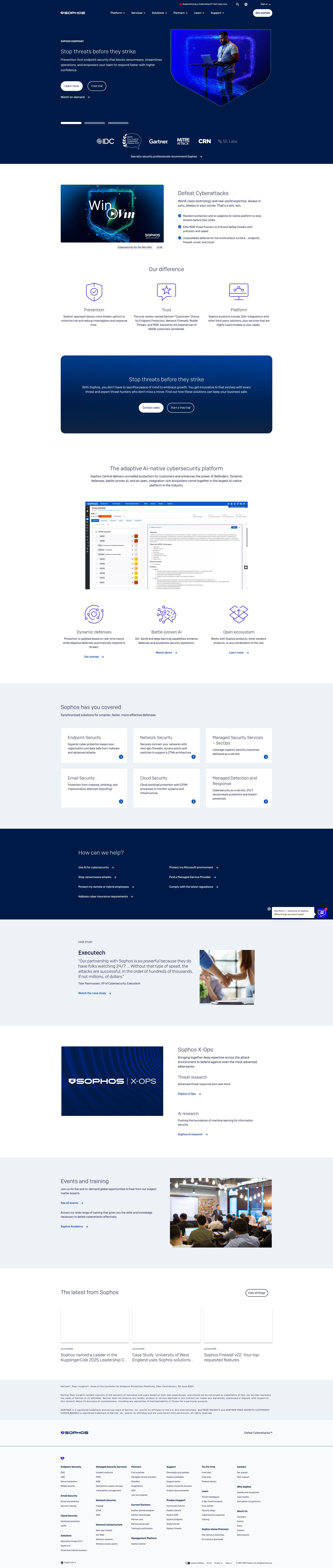 Screenshot of sophos.com