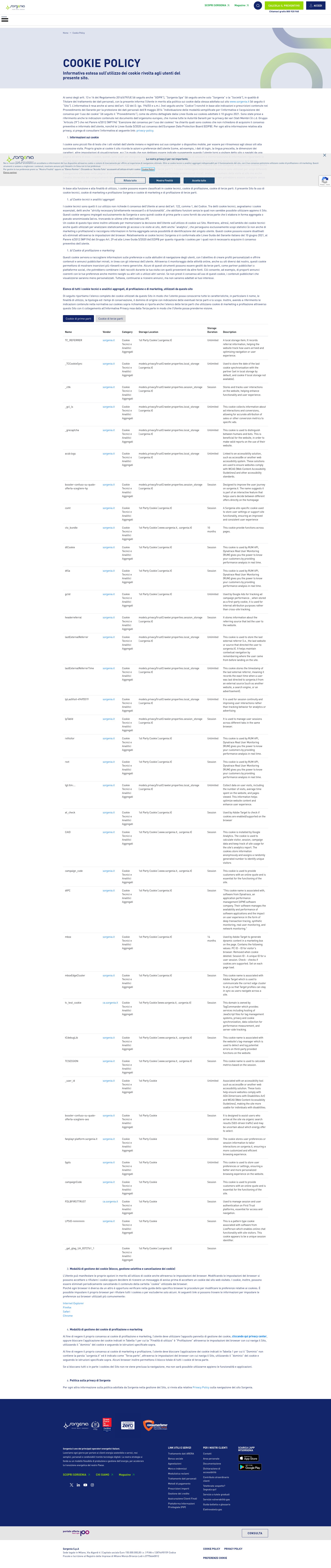 Screenshot of sorgenia.it