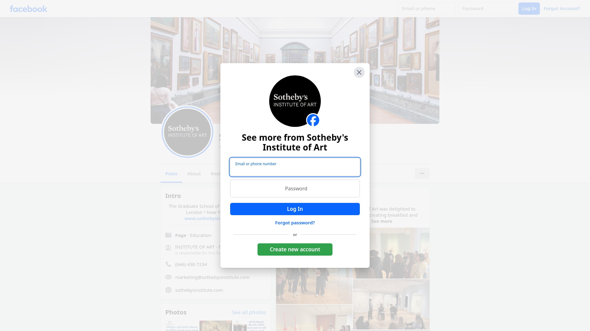 Screenshot of sothebysinstitute.com