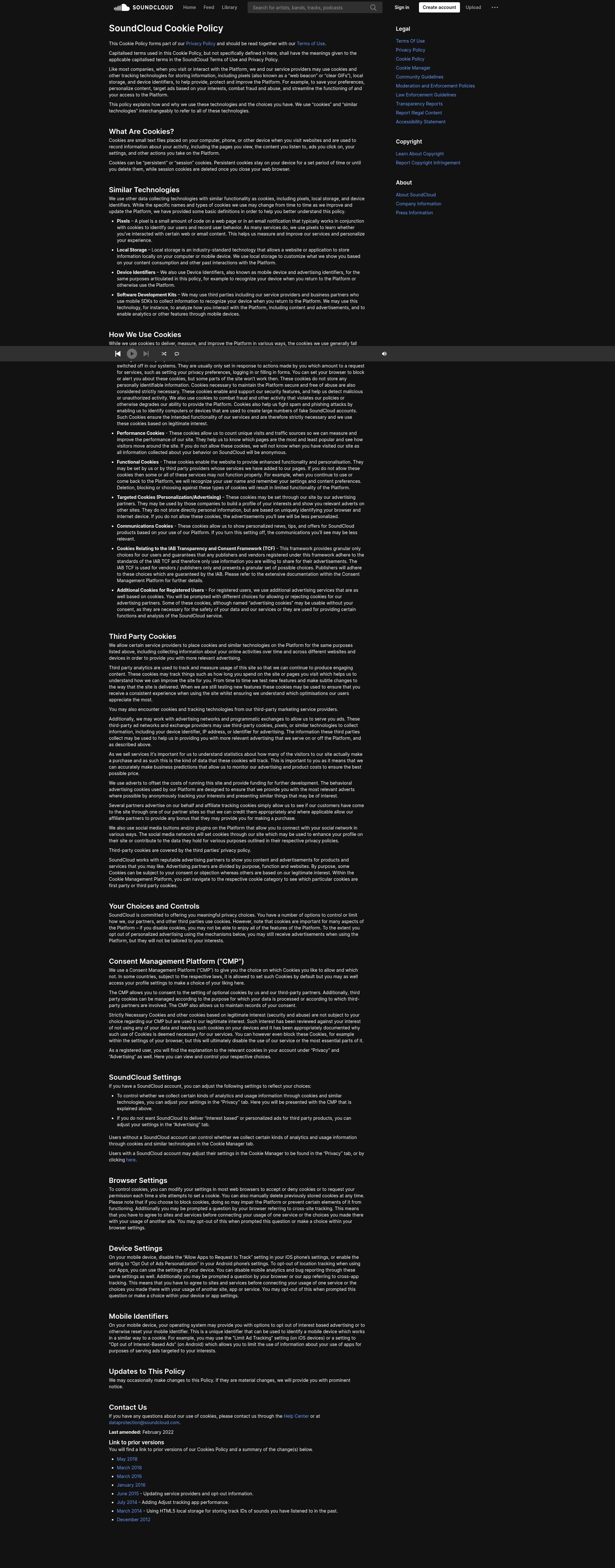Screenshot of soundcloud.com