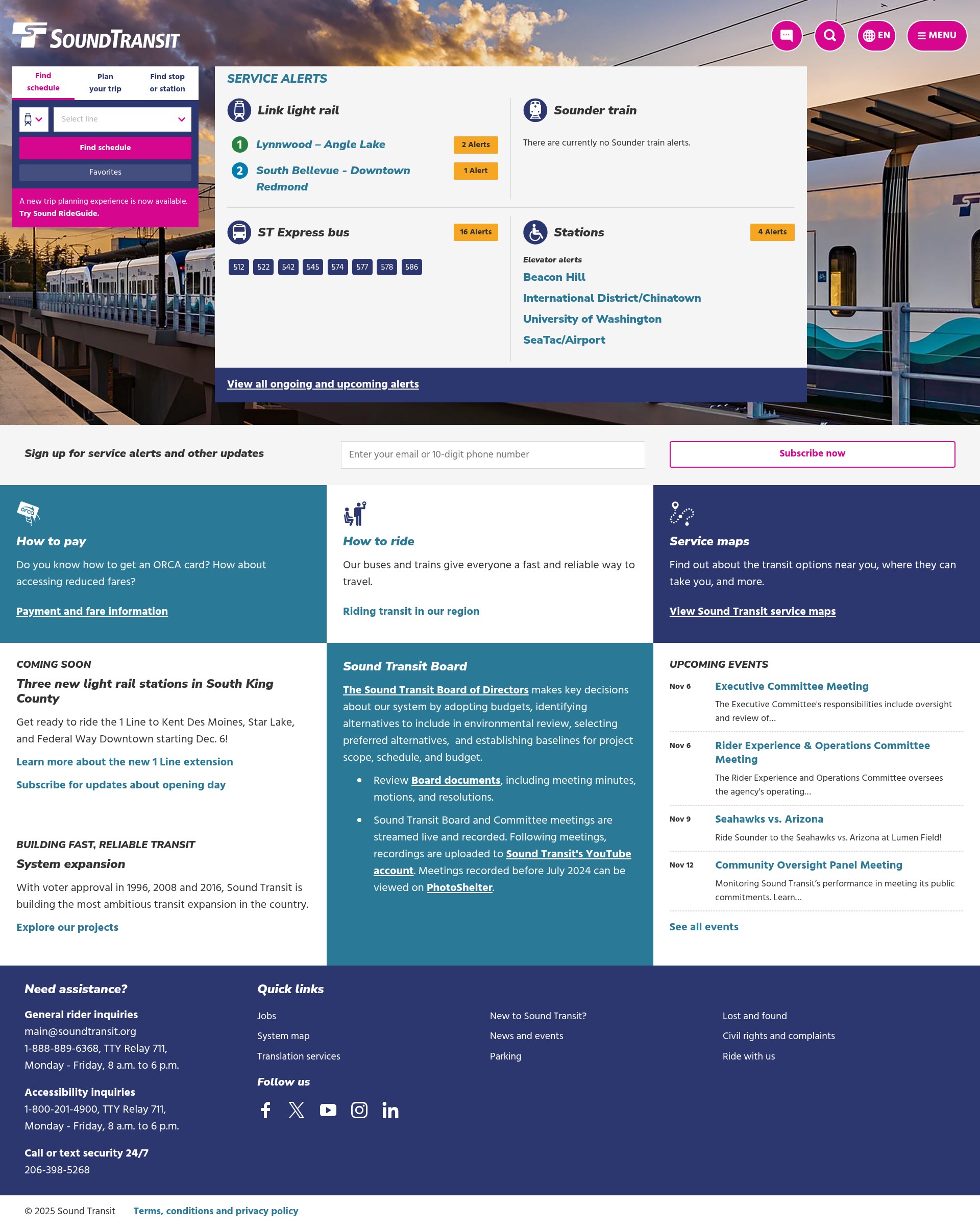 Screenshot of soundtransit.org