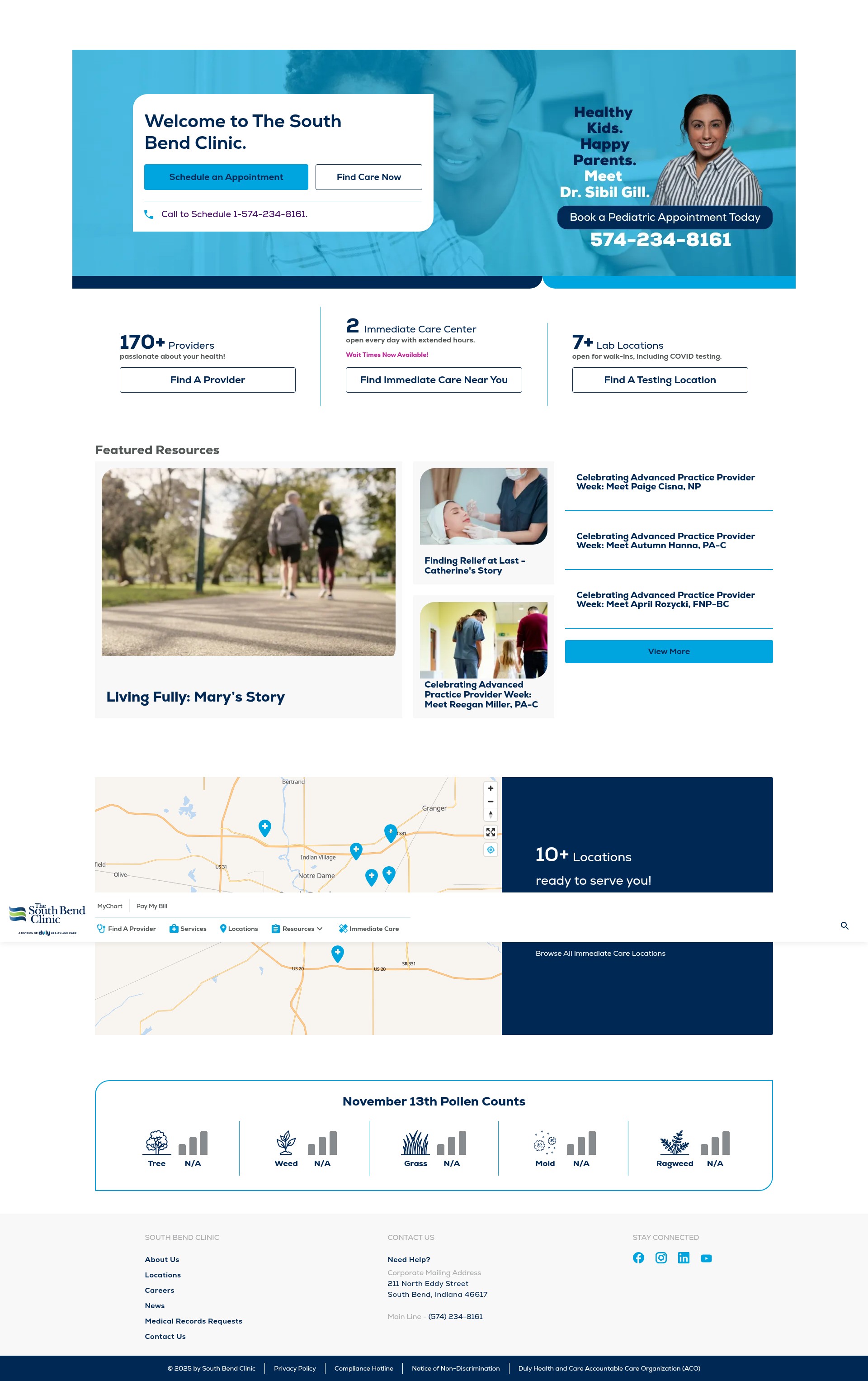 Screenshot of southbendclinic.com