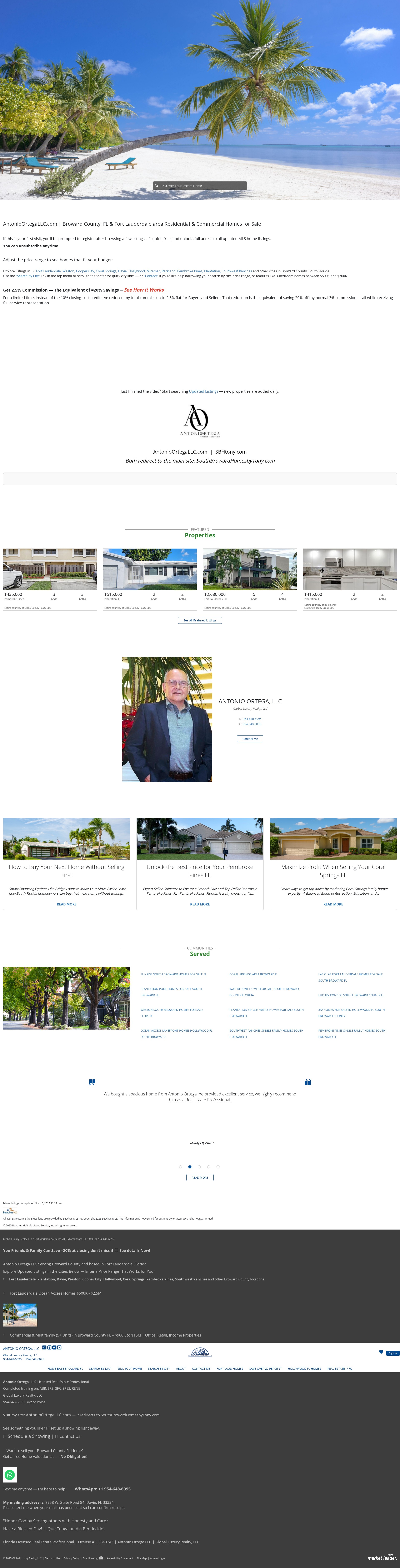 Screenshot of southbrowardhomesbytony.com