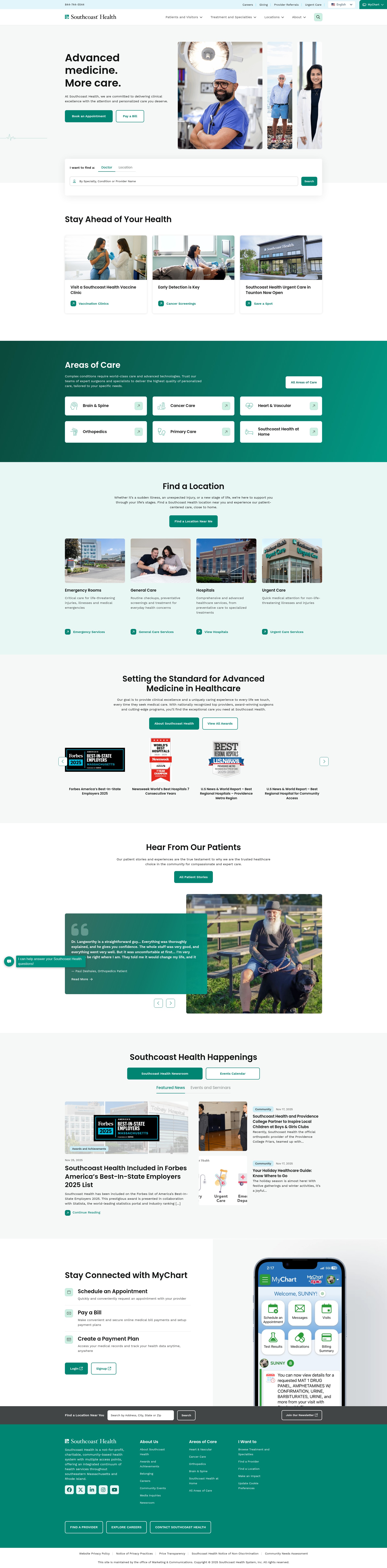 Screenshot of southcoast.org