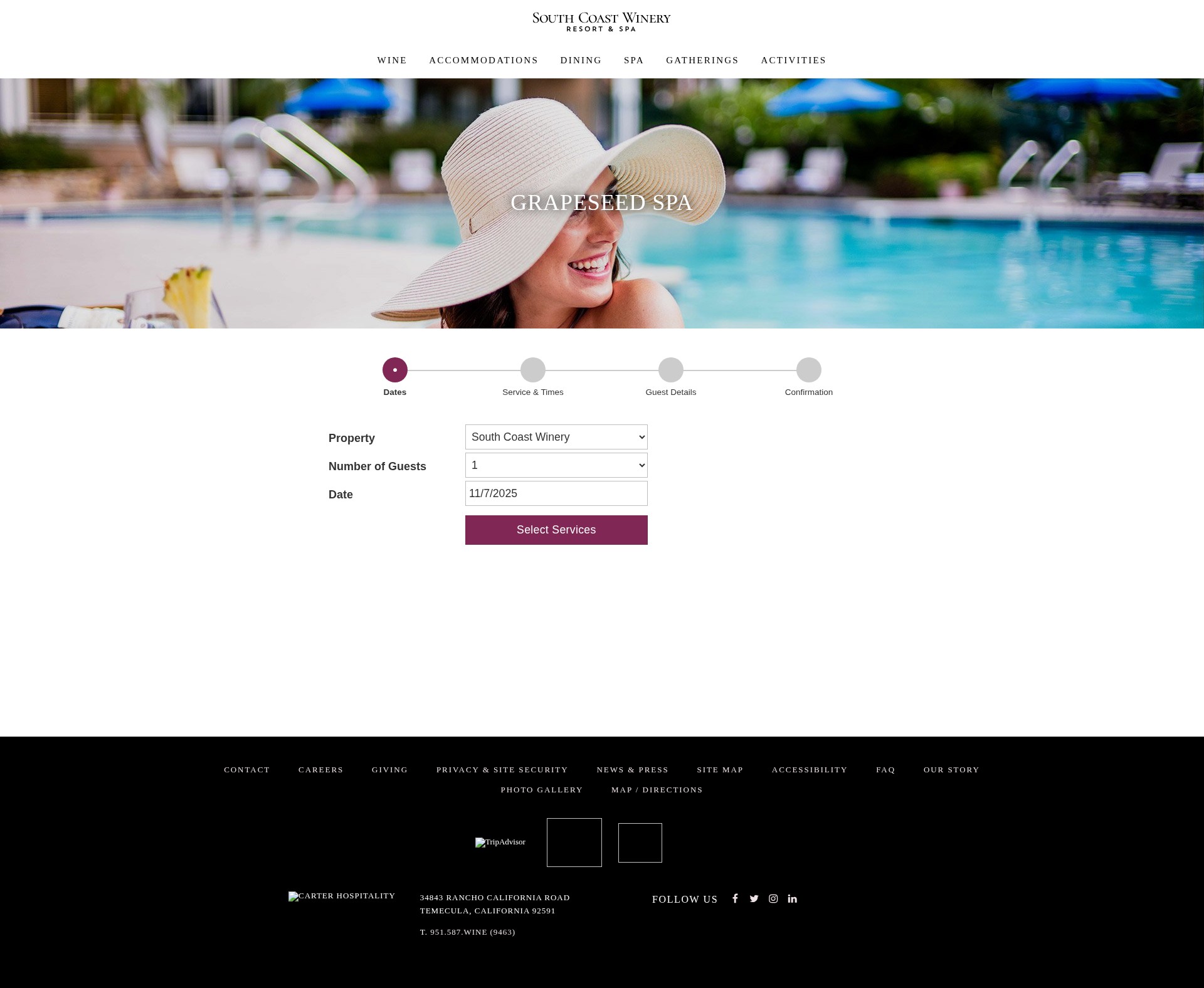 Screenshot of southcoastwinery.com