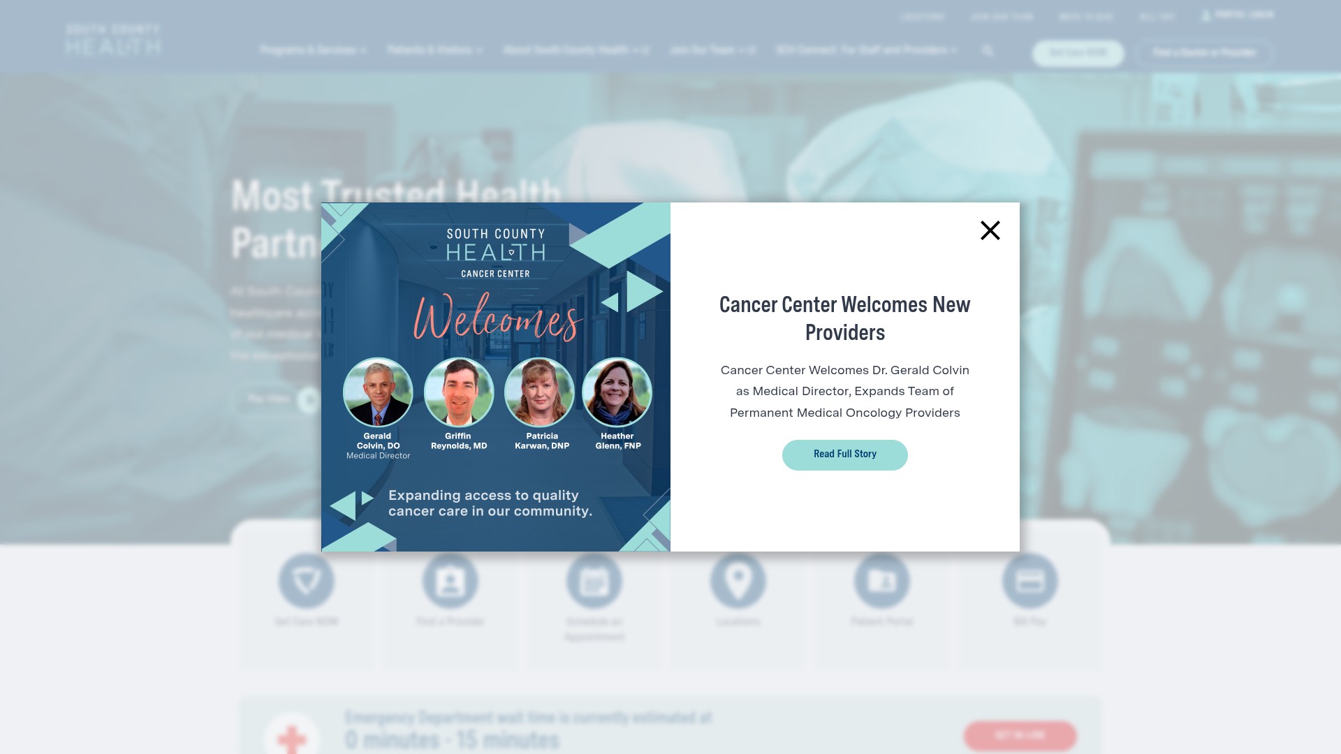 Screenshot of southcountyhealth.org