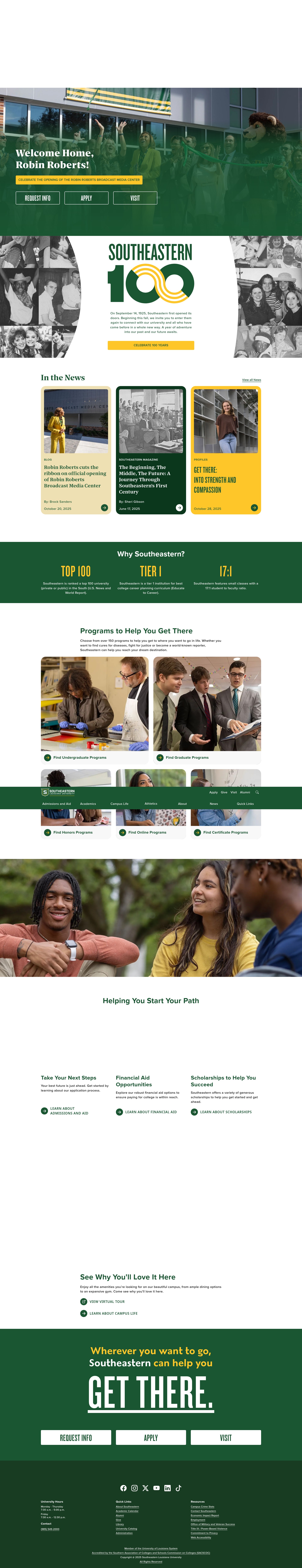 Screenshot of southeastern.edu