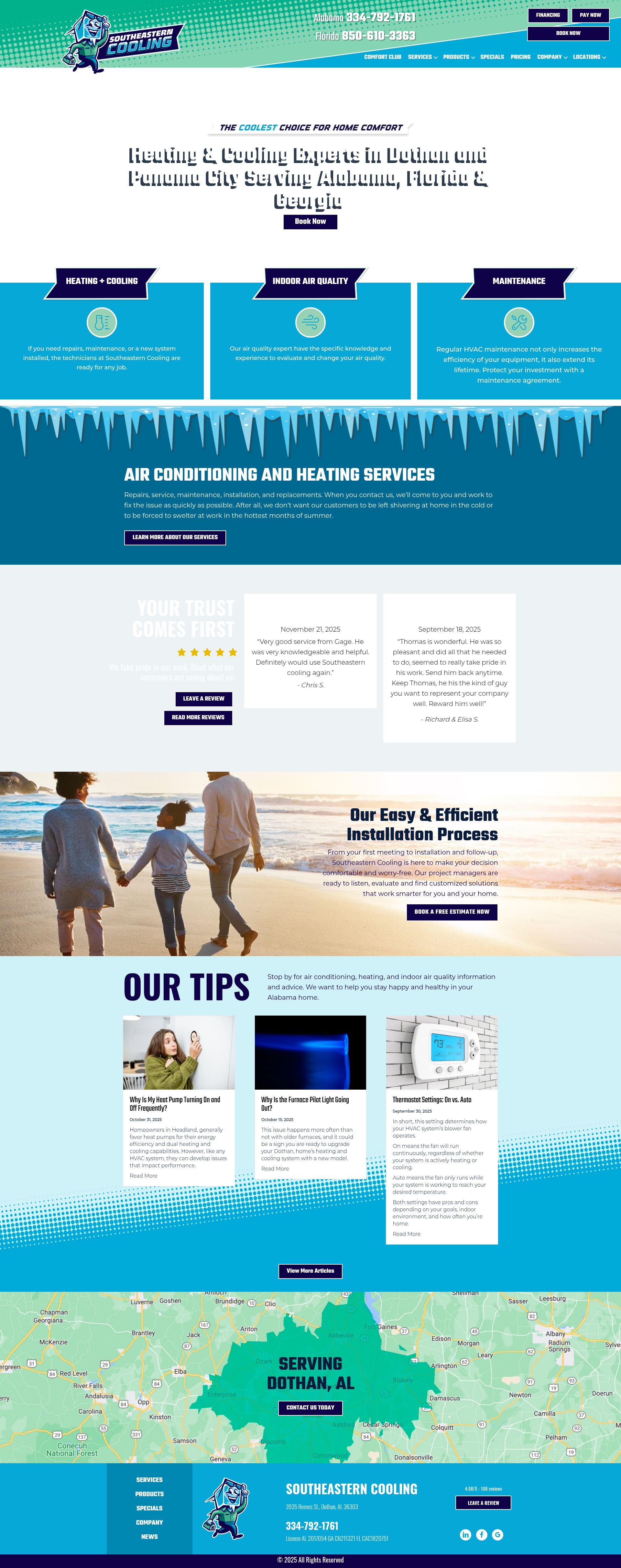 Screenshot of southeasterncooling.com