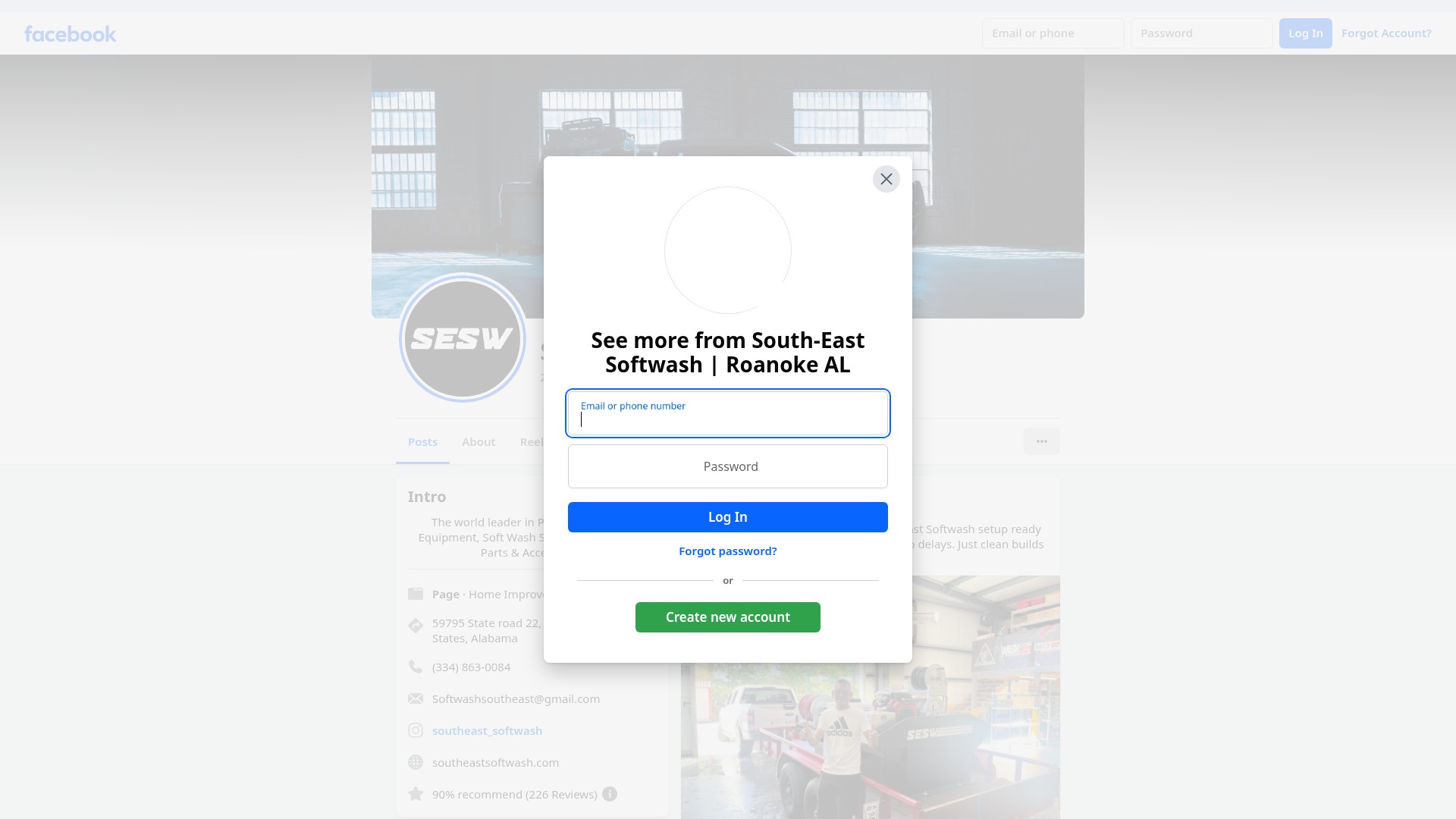 Screenshot of southeastsoftwash.com