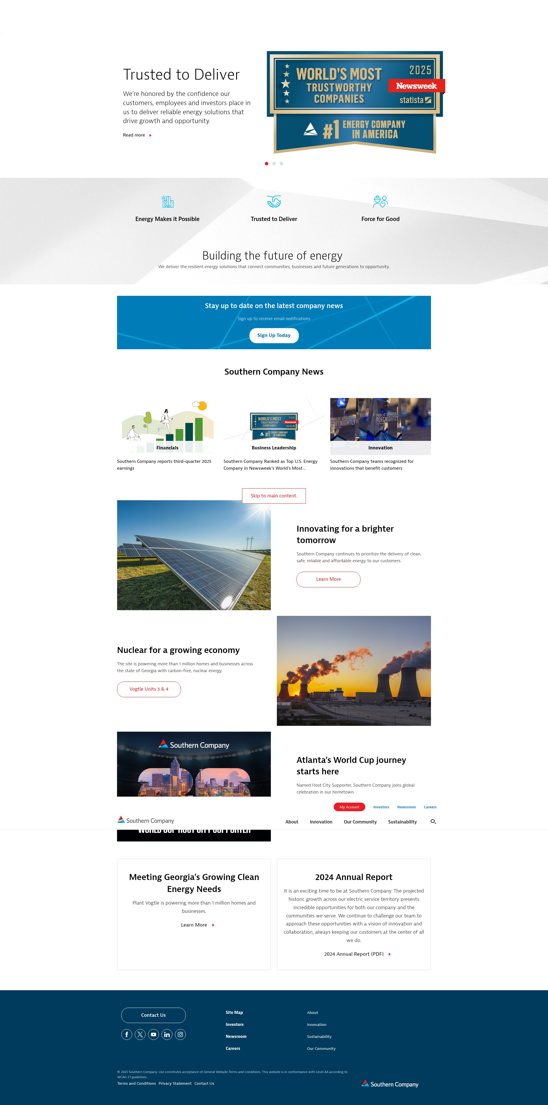 Screenshot of southerncompany.com