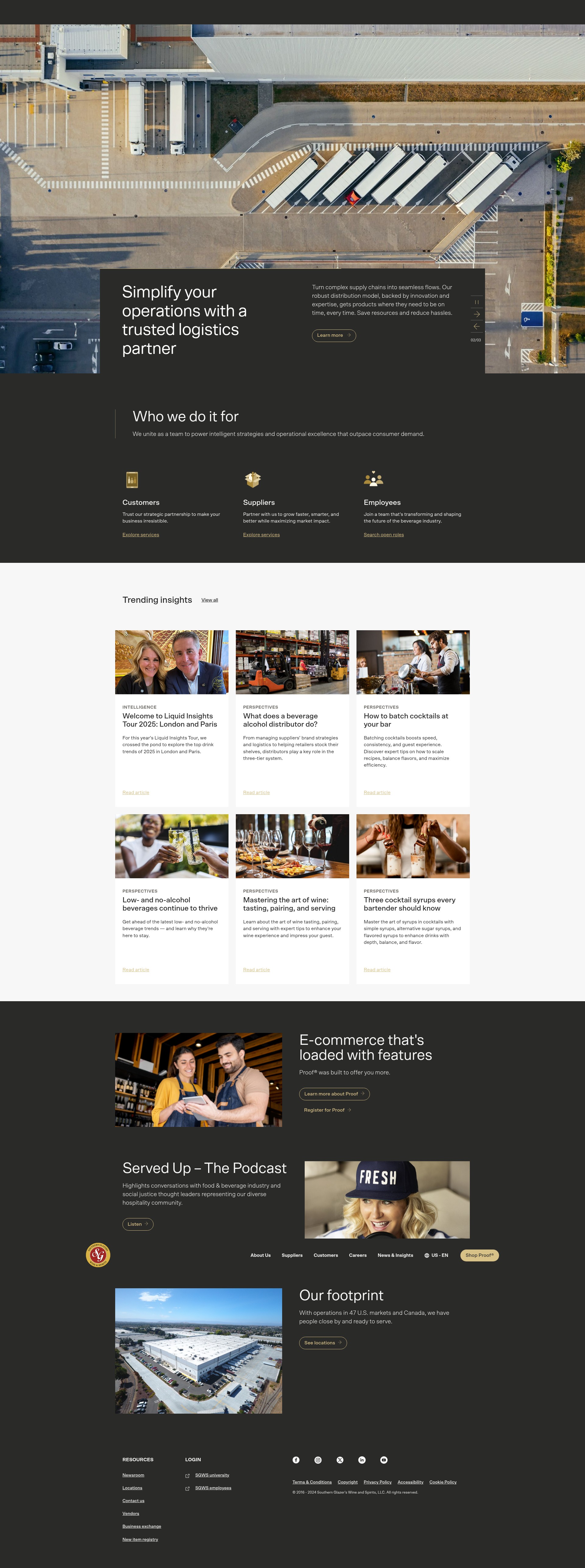 Screenshot of southernglazers.com
