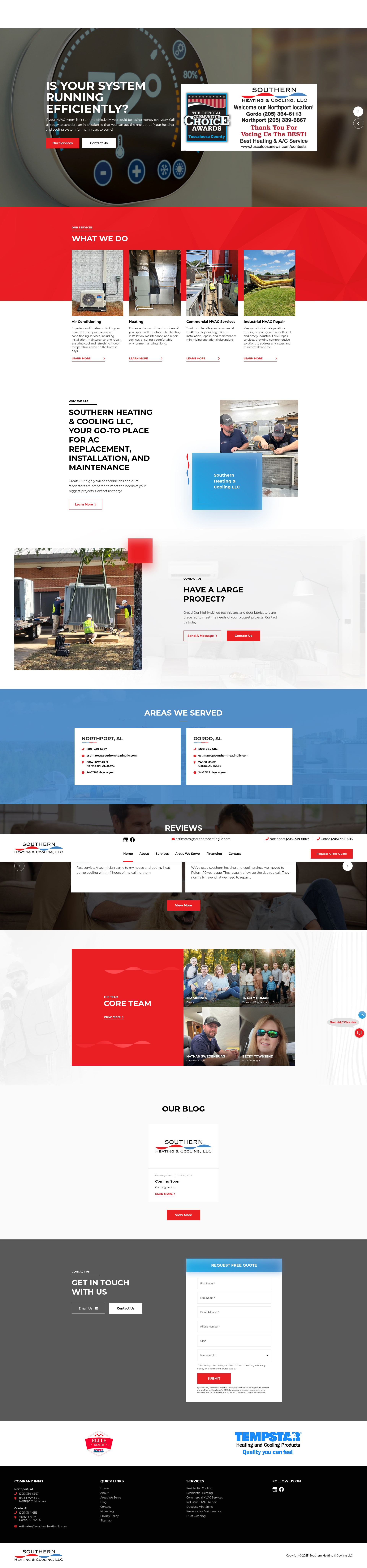 Screenshot of southernheatingllc.com