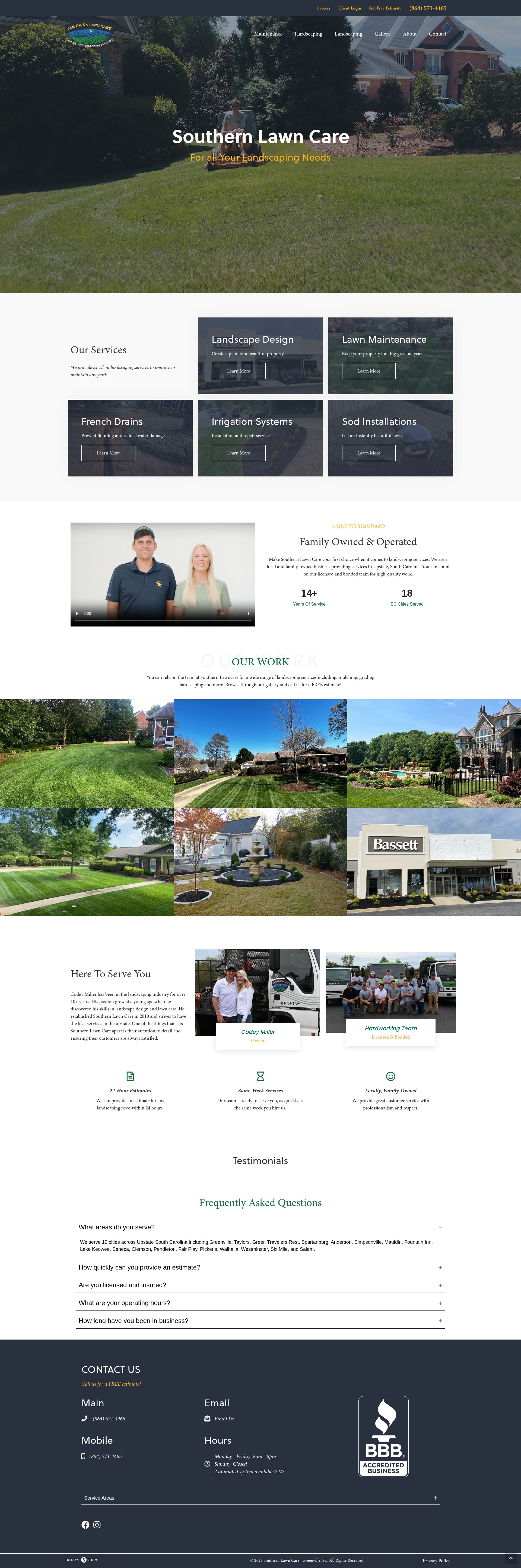 Screenshot of southernlawncaresc.com