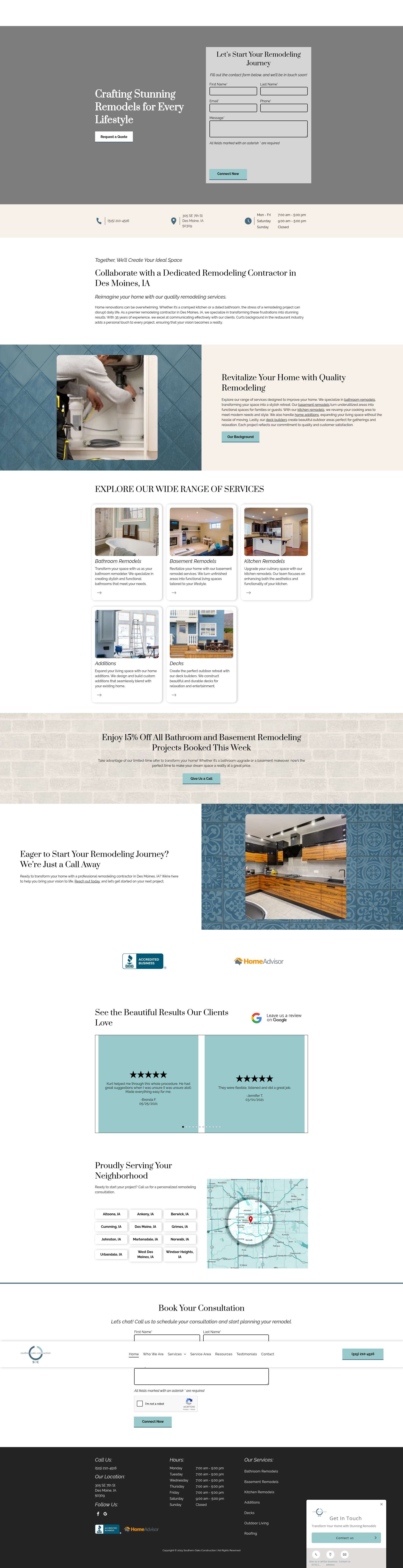 Screenshot of southernoaksconstructionllc.com