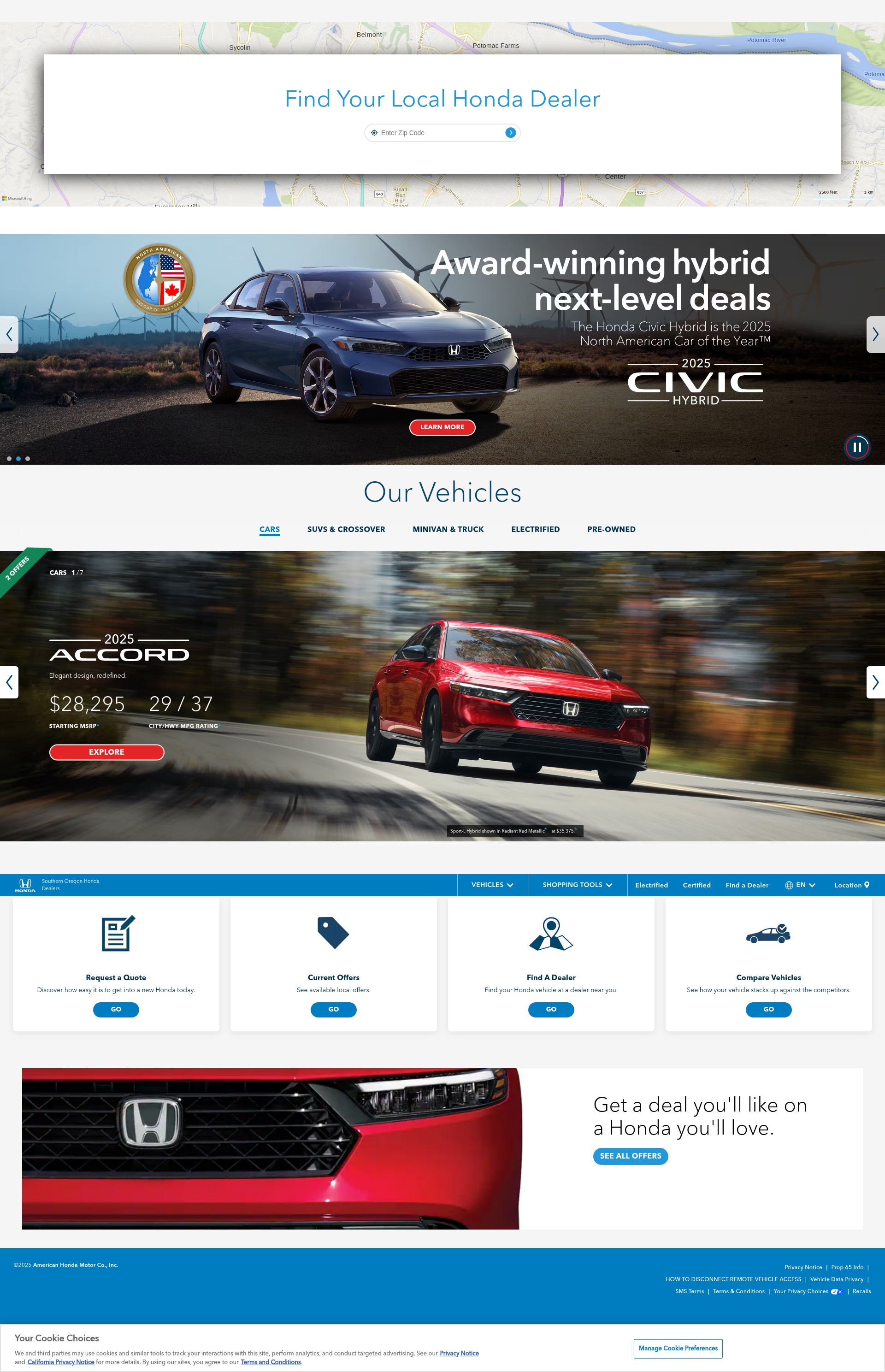 Screenshot of southernoregon.hondadealers.com