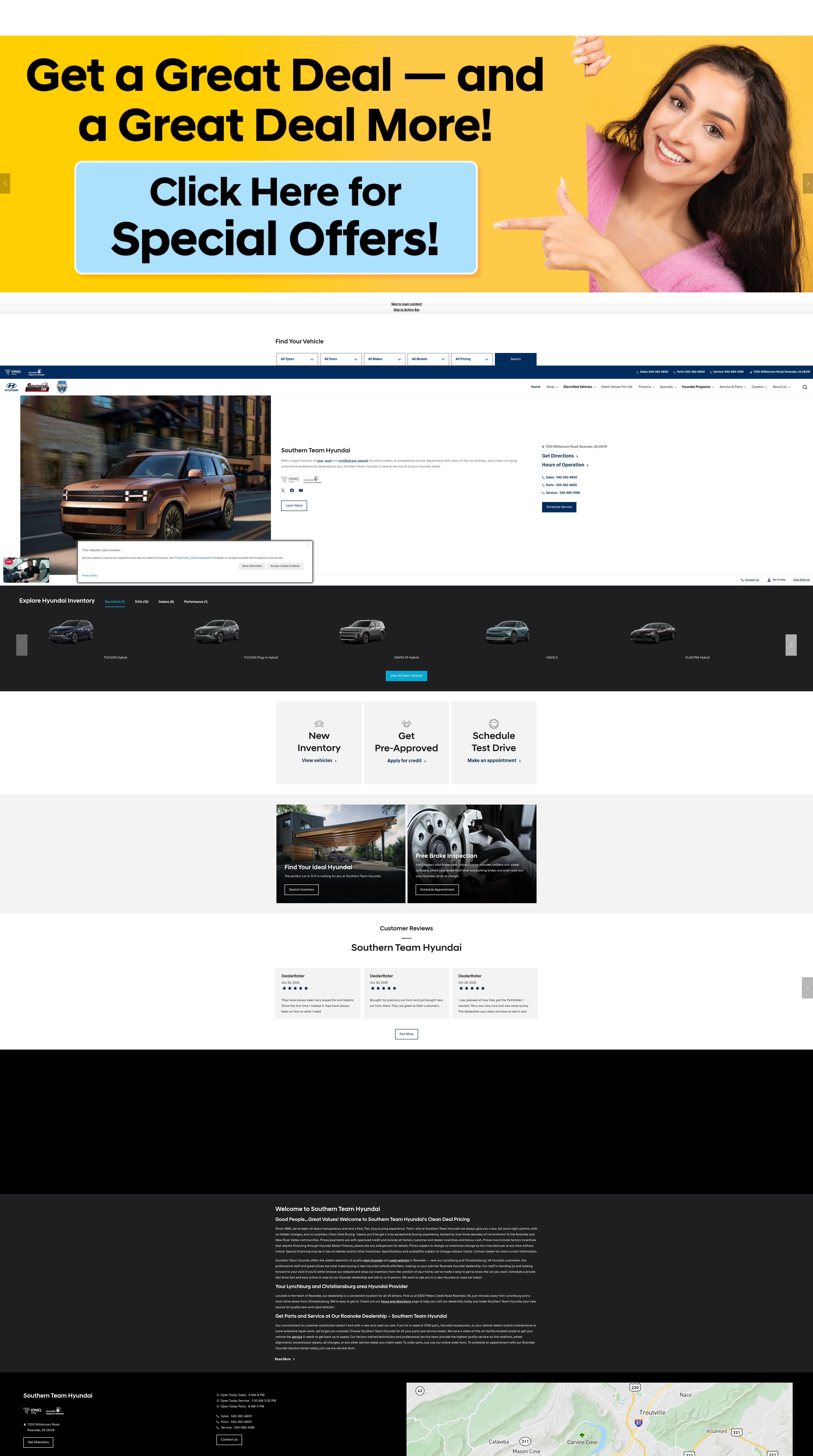 Screenshot of southernteamhyundai.com