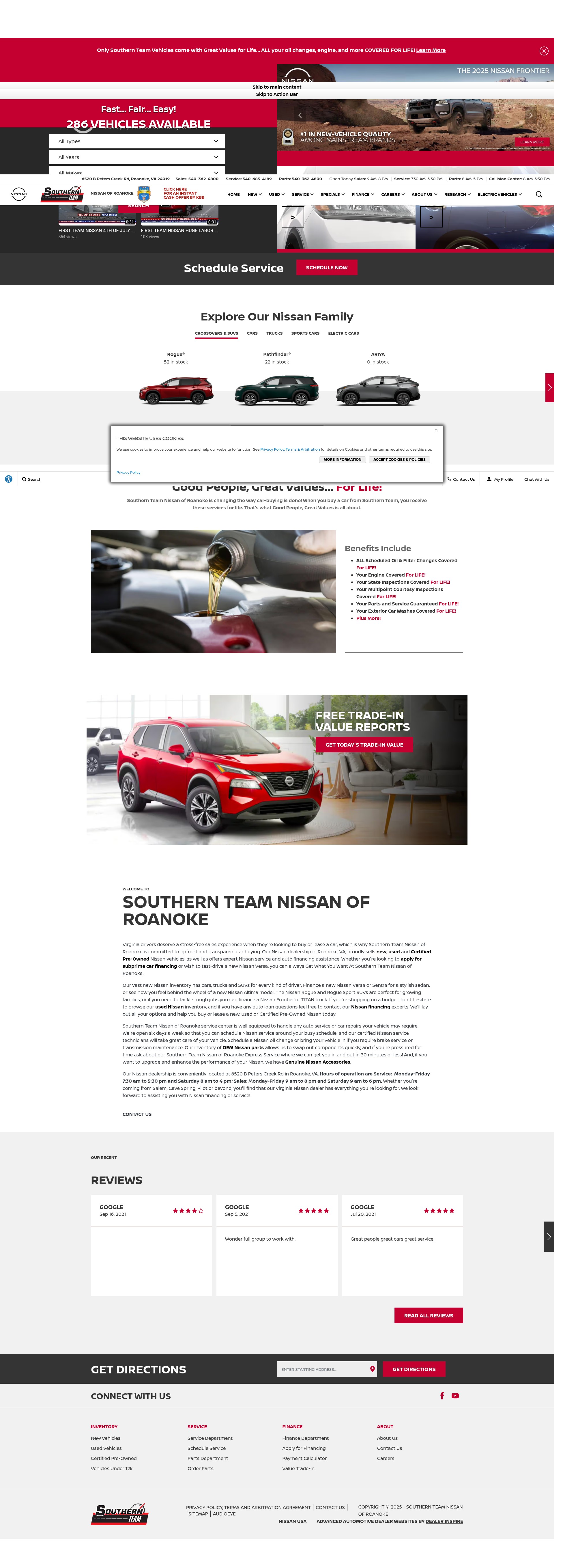 Screenshot of southernteamnissan.com