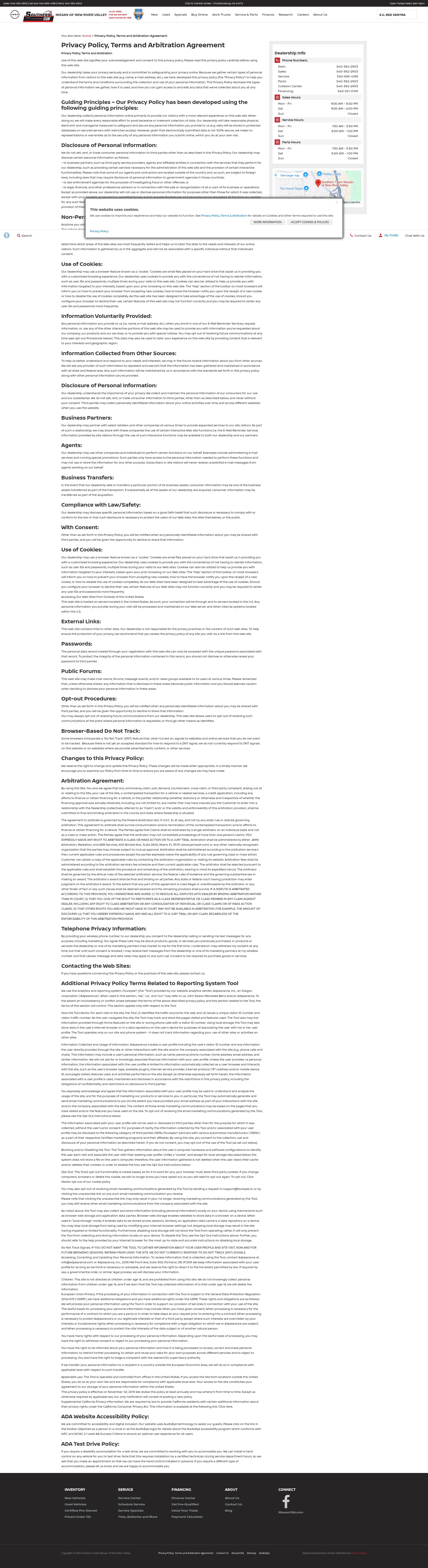 Screenshot of southernteamnissanofnewrivervalley.com